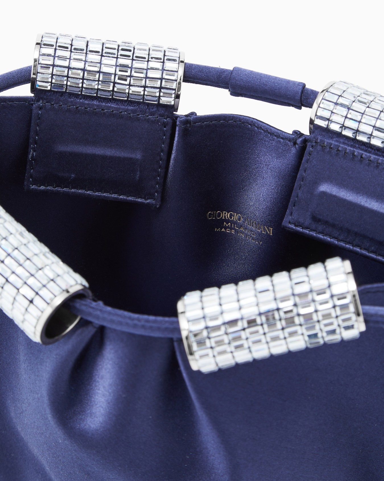 Satin shoulder bag with rhinestone detail Slide 3