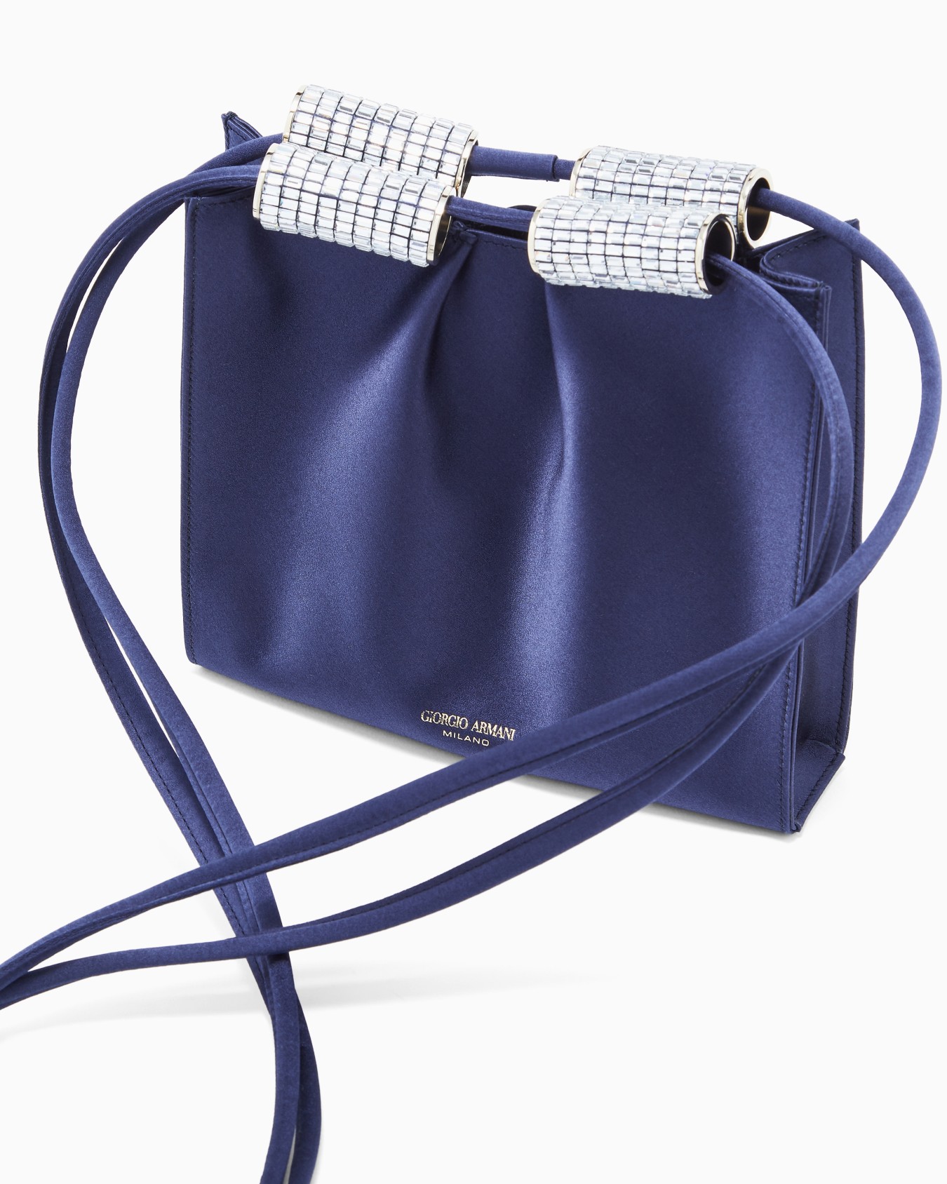 Satin shoulder bag with rhinestone detail Slide 4