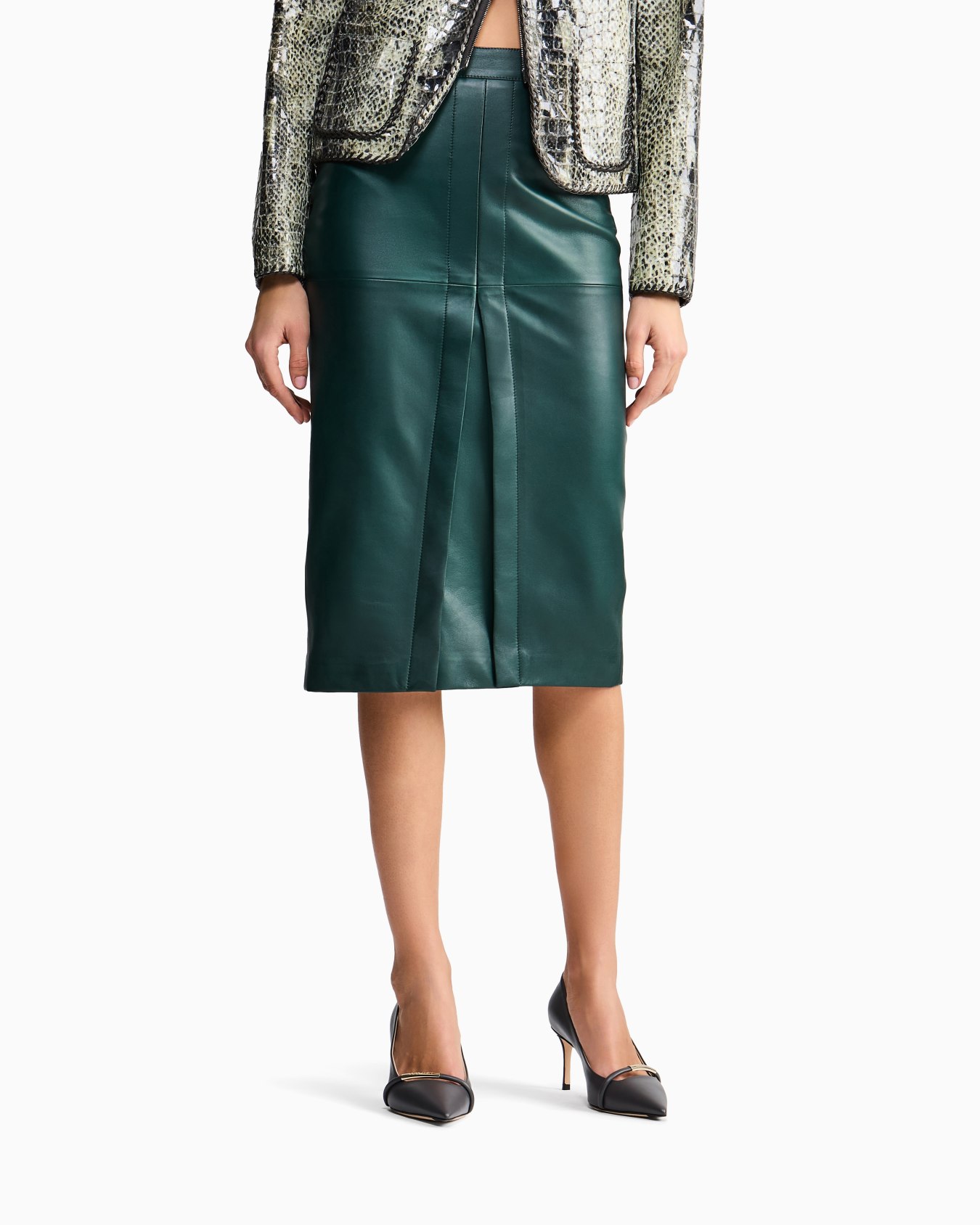 Pencil skirt in nappa lambskin Slide 3