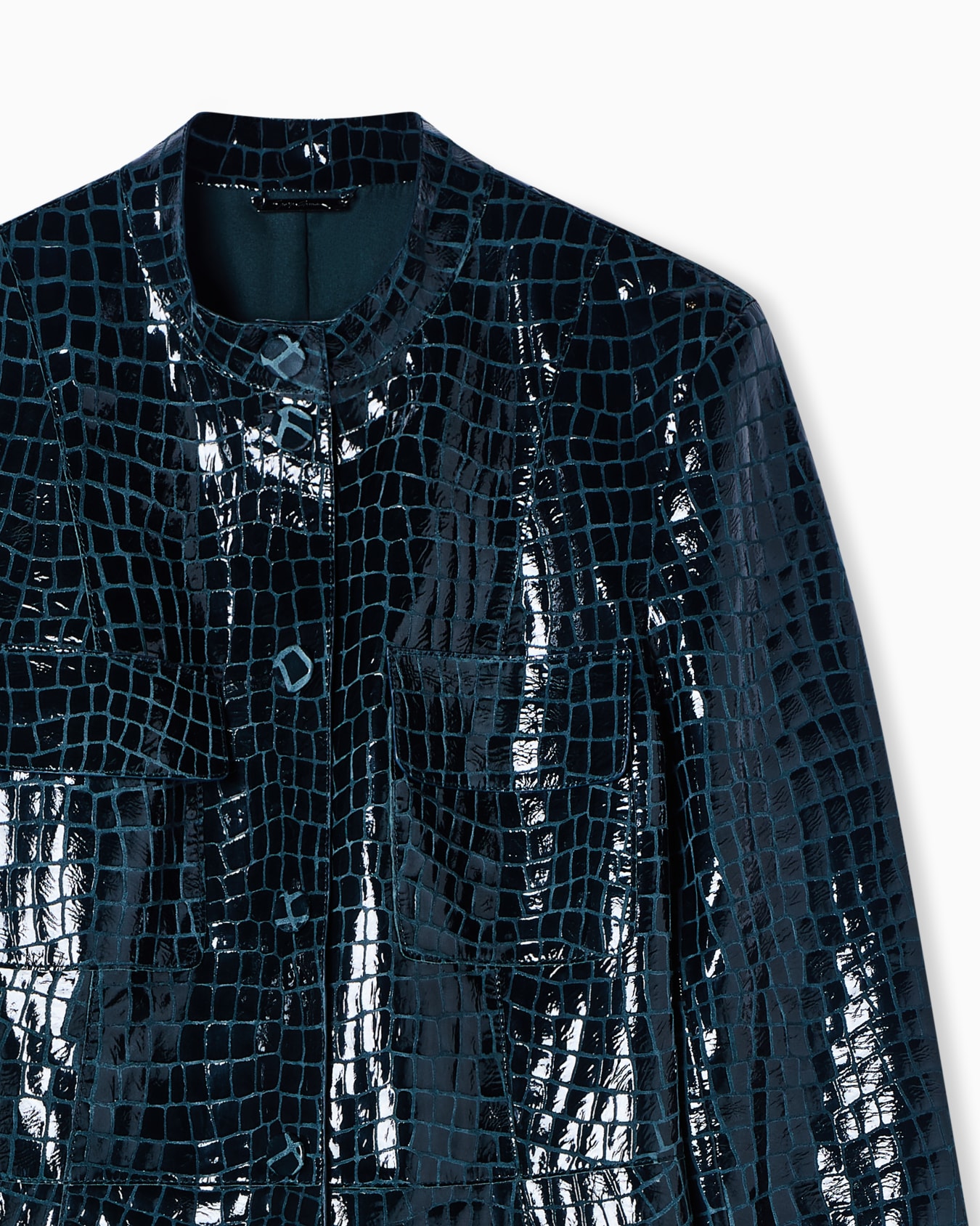 Leather coat with crocodile print ASV Diapositiva 4