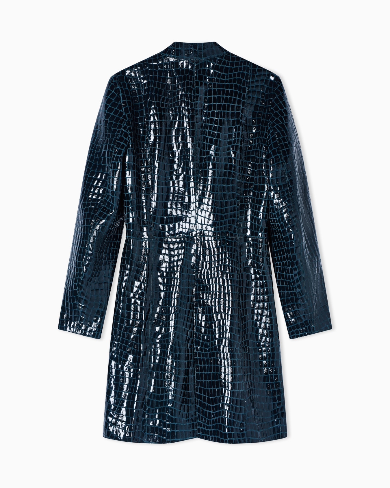 Leather coat with crocodile print ASV Diapositiva 2