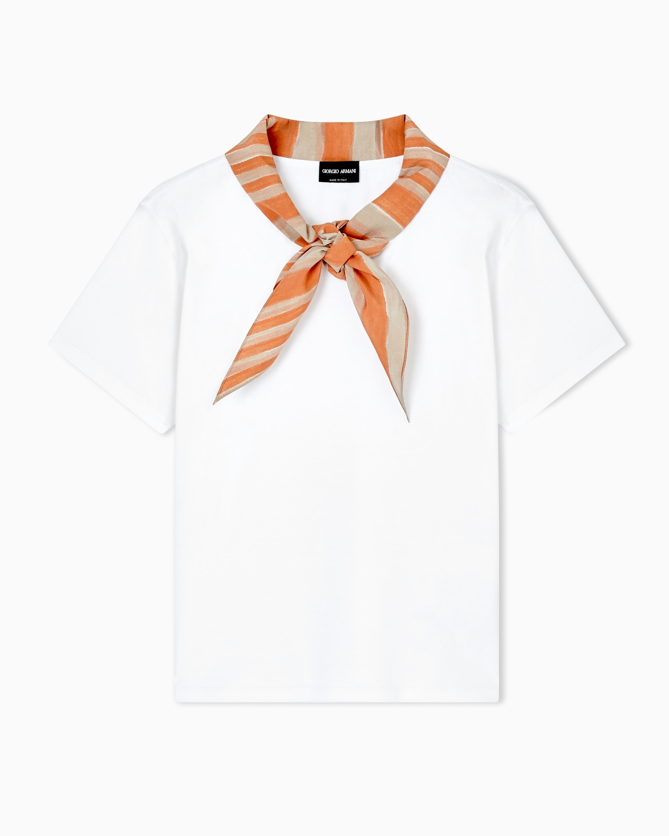 Camiseta de punto de algodón con fular Diapositiva 0