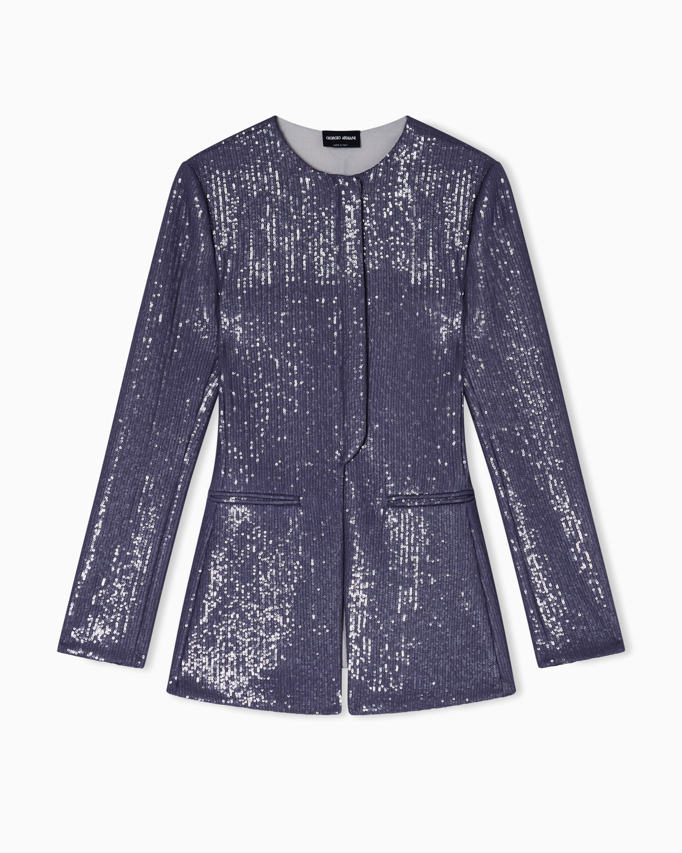 Chaqueta de abotonadura sencilla de punto con lentejuelas Diapositiva 0