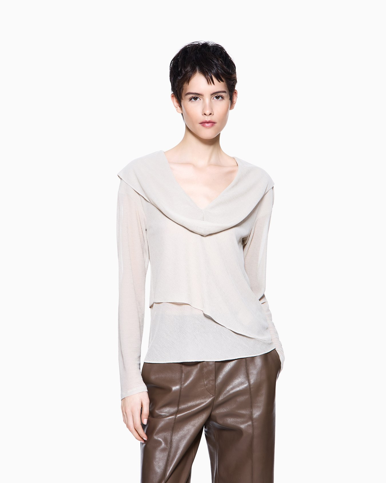 Pull en jersey effet drapé Diapositive 3