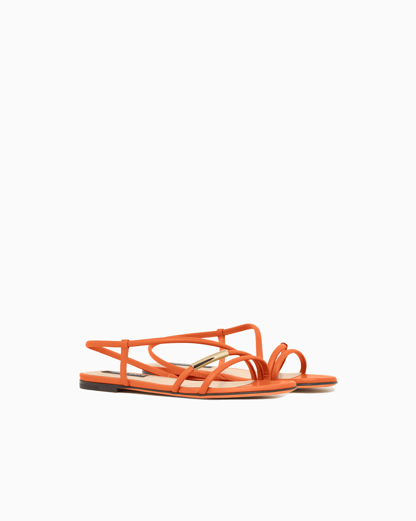 Flat leather sandals Slide 1