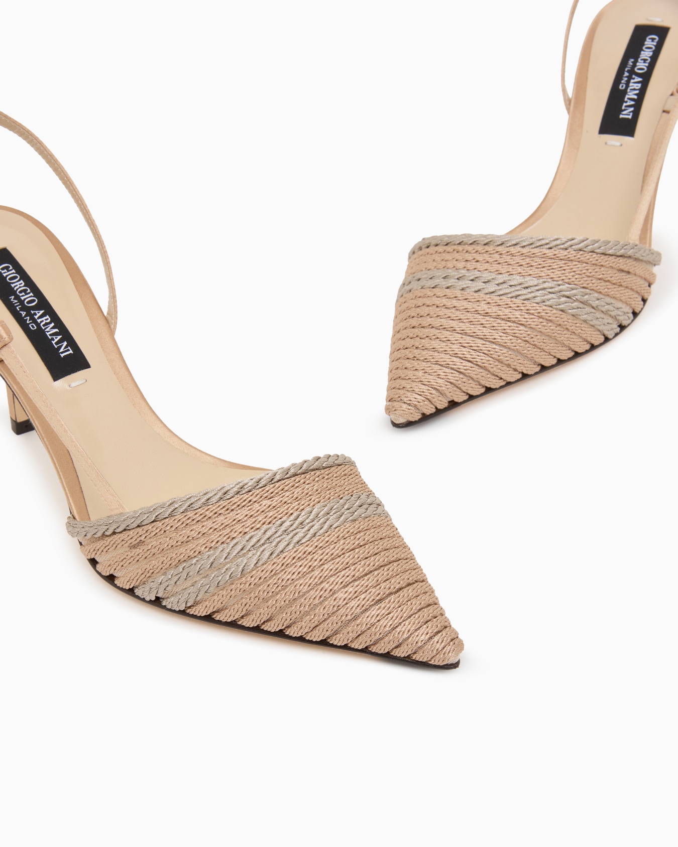 Satin slingbacks with passementerie trim detail Slide 4