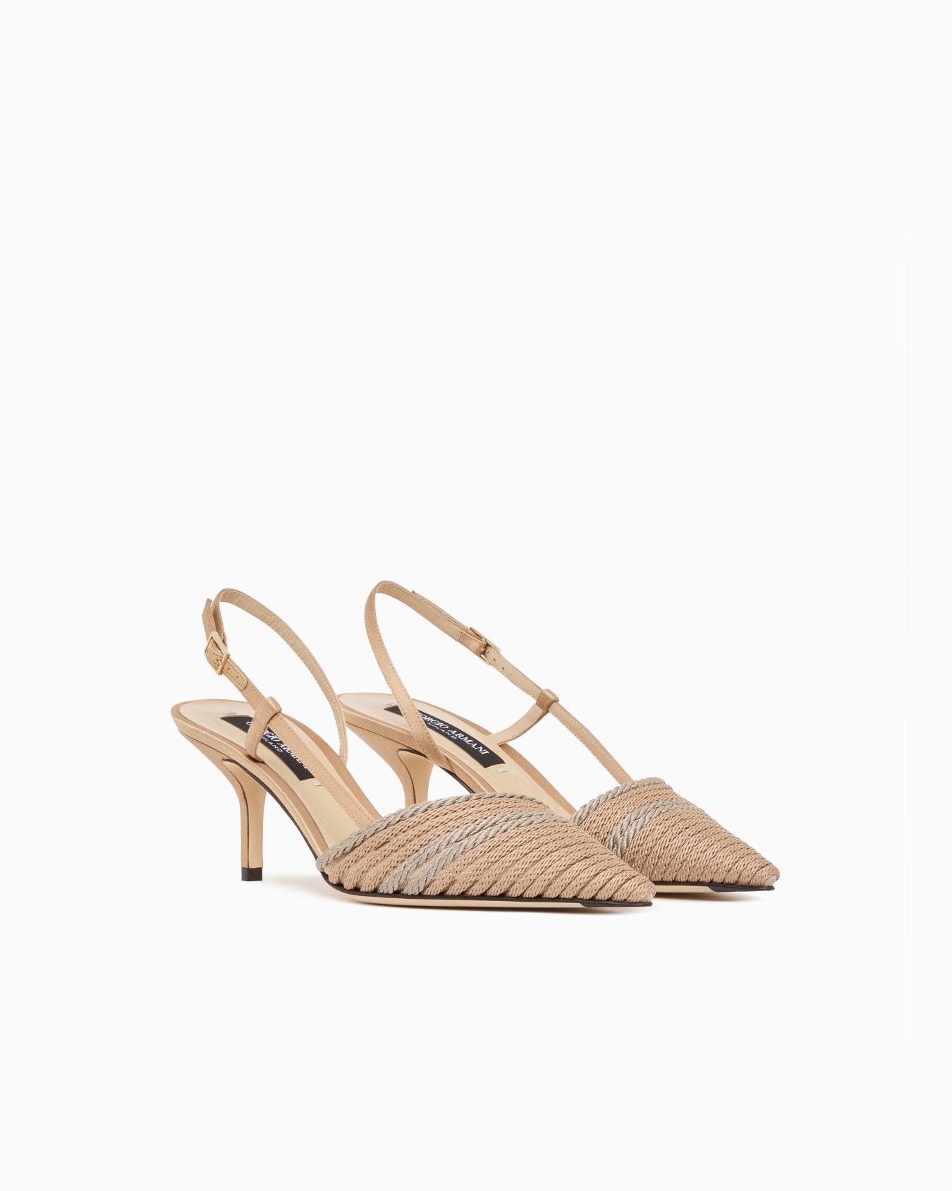 Satin slingbacks with passementerie trim detail Slide 1