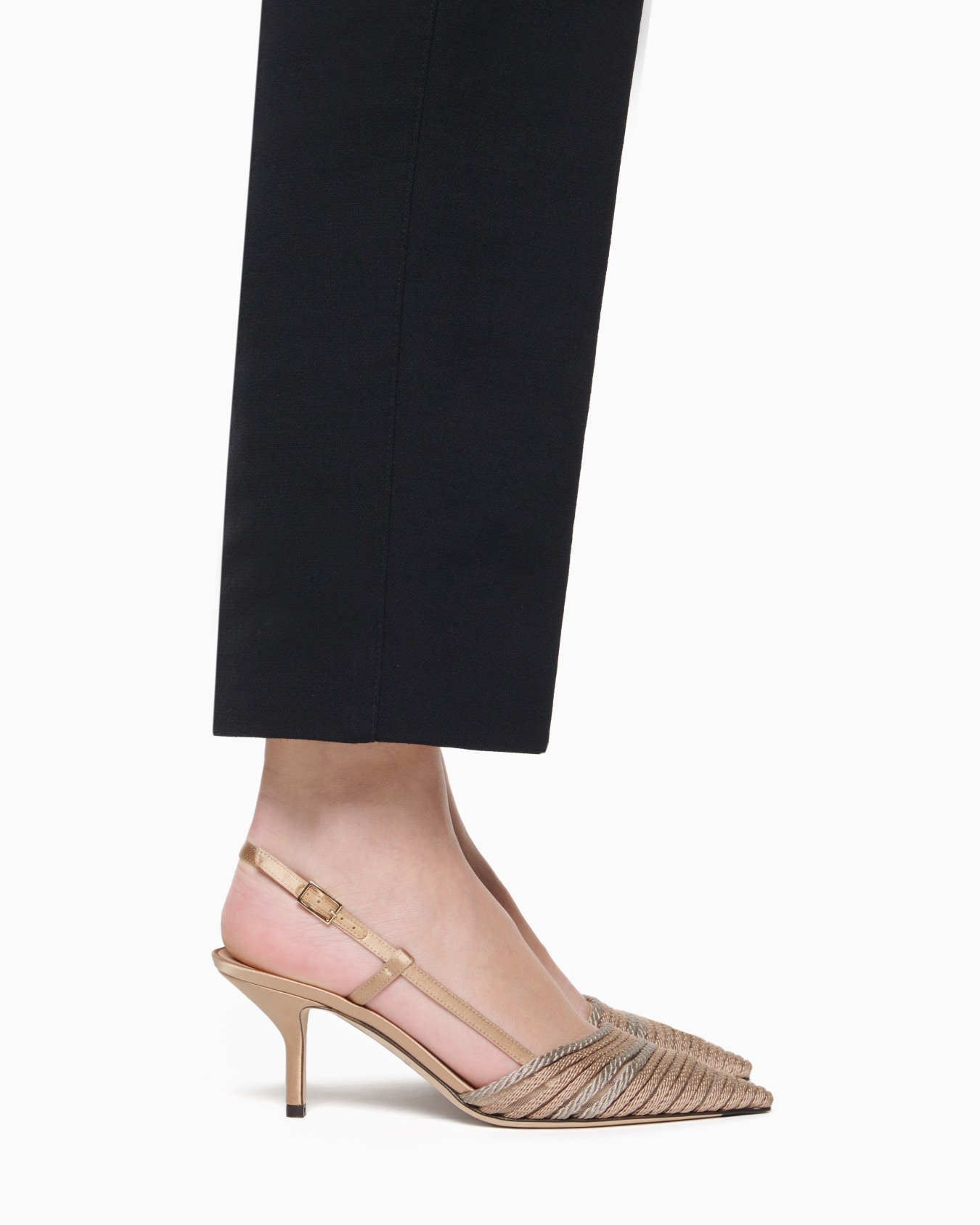 Satin slingbacks with passementerie trim detail Slide 5