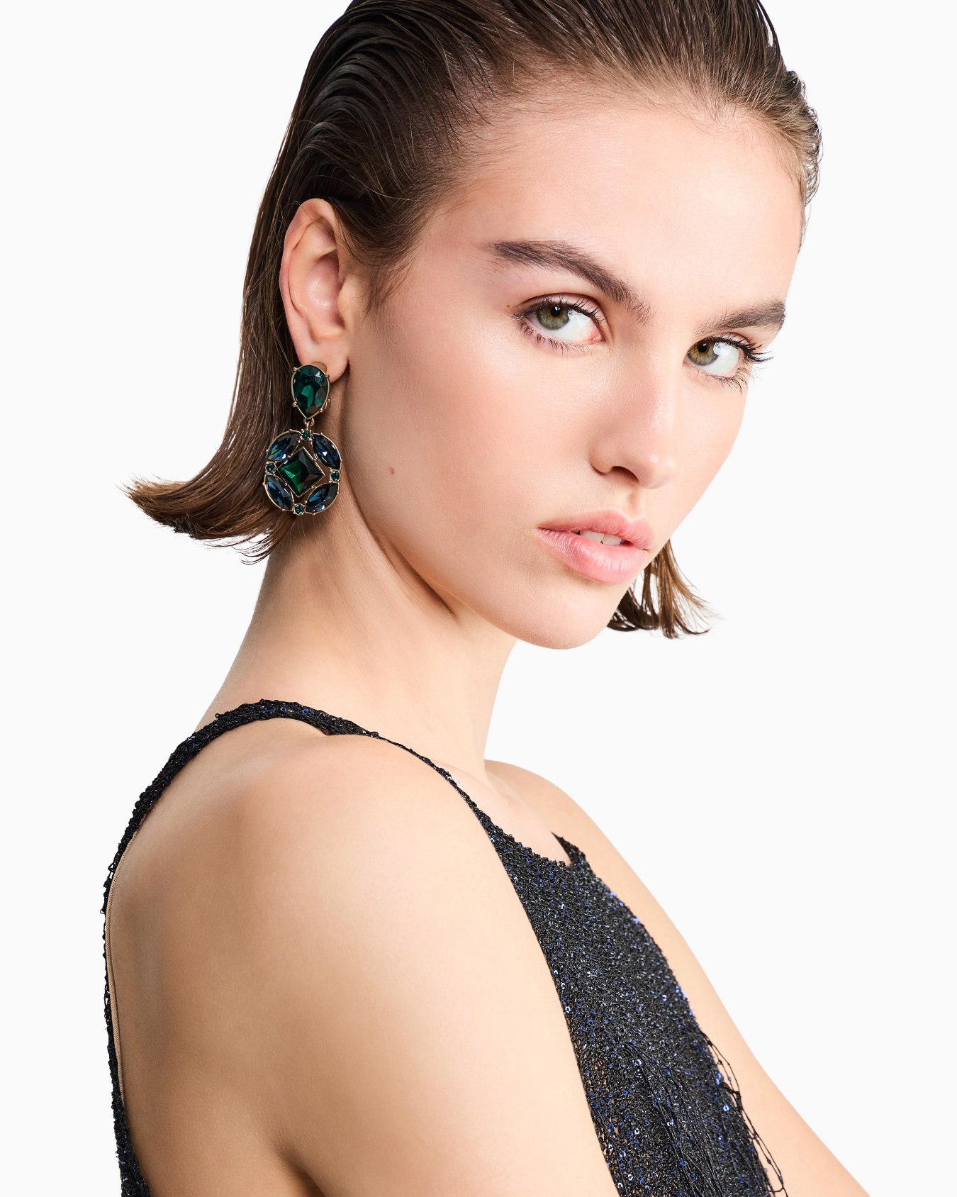 Pendant earrings with Swarovski crystals Slide 2