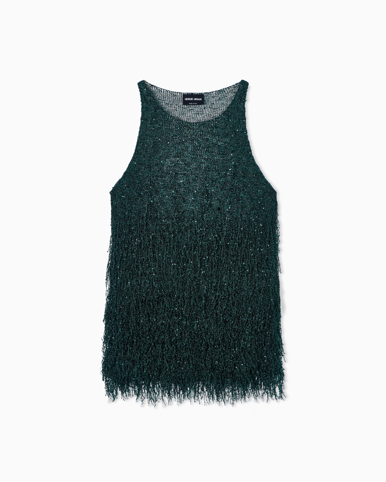 Lurex jersey top with fringes Slide 0
