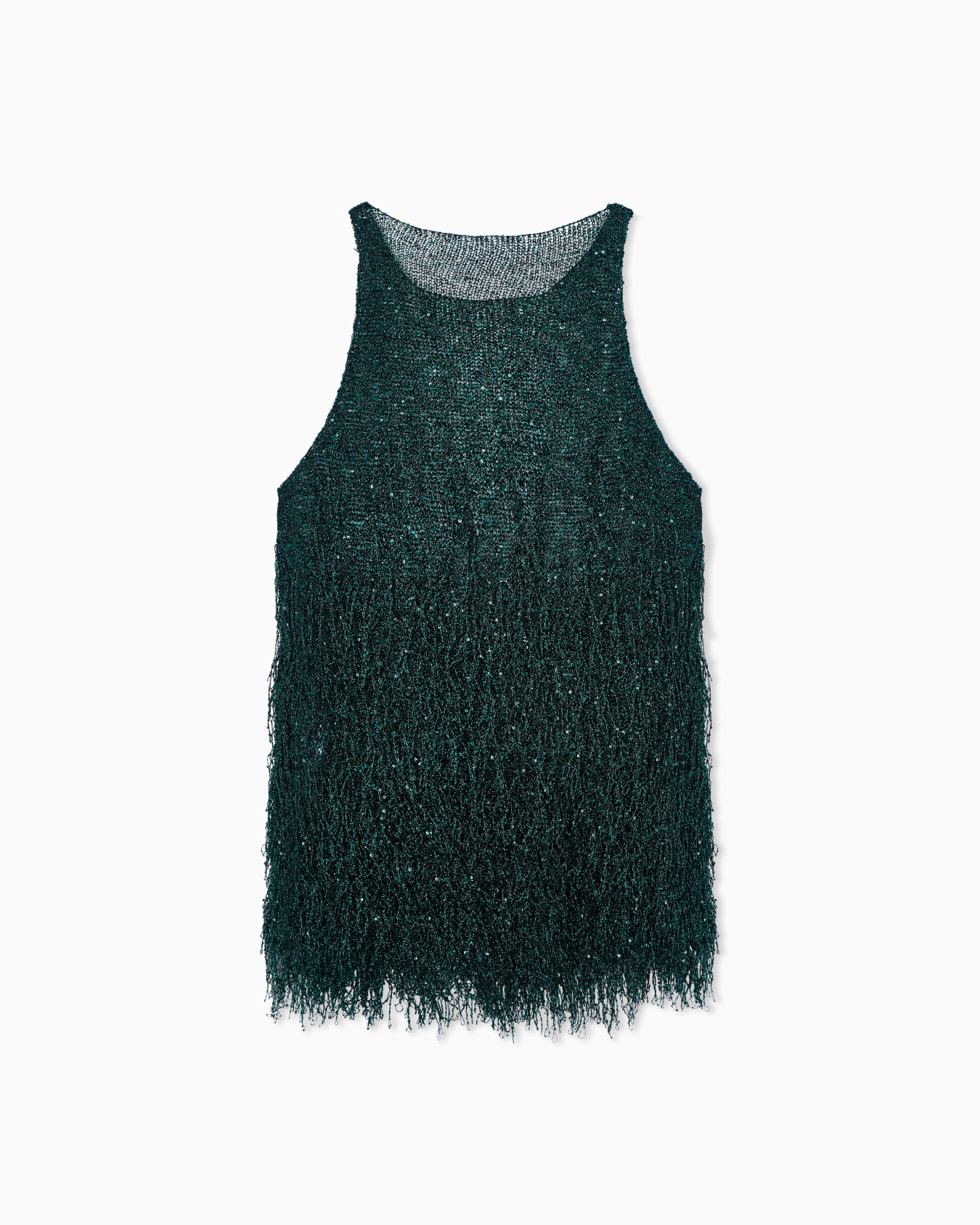 Lurex jersey top with fringes Slide 3