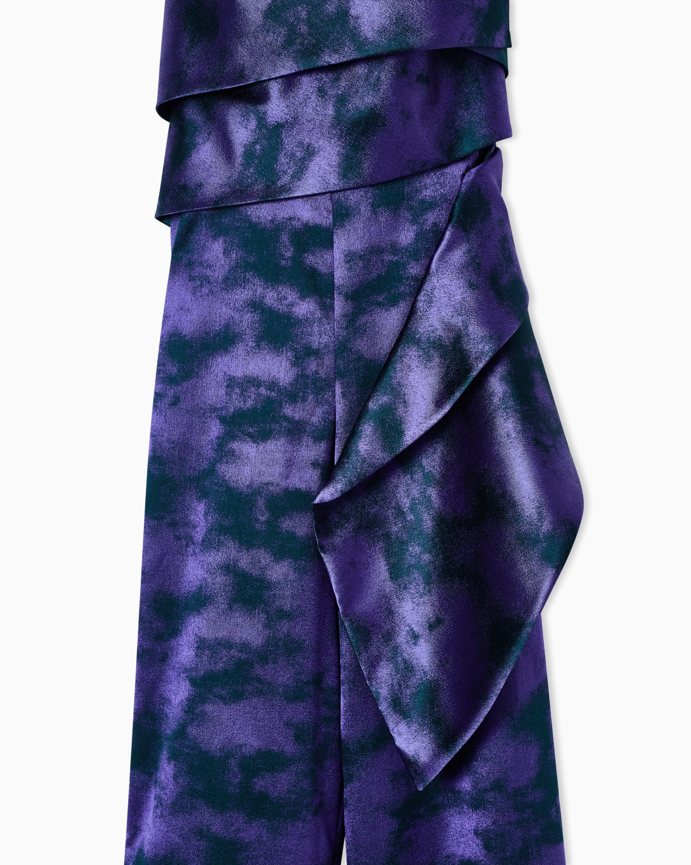 One-shoulder jumpsuit in a two-tone jacquard silk blend  Slide 3