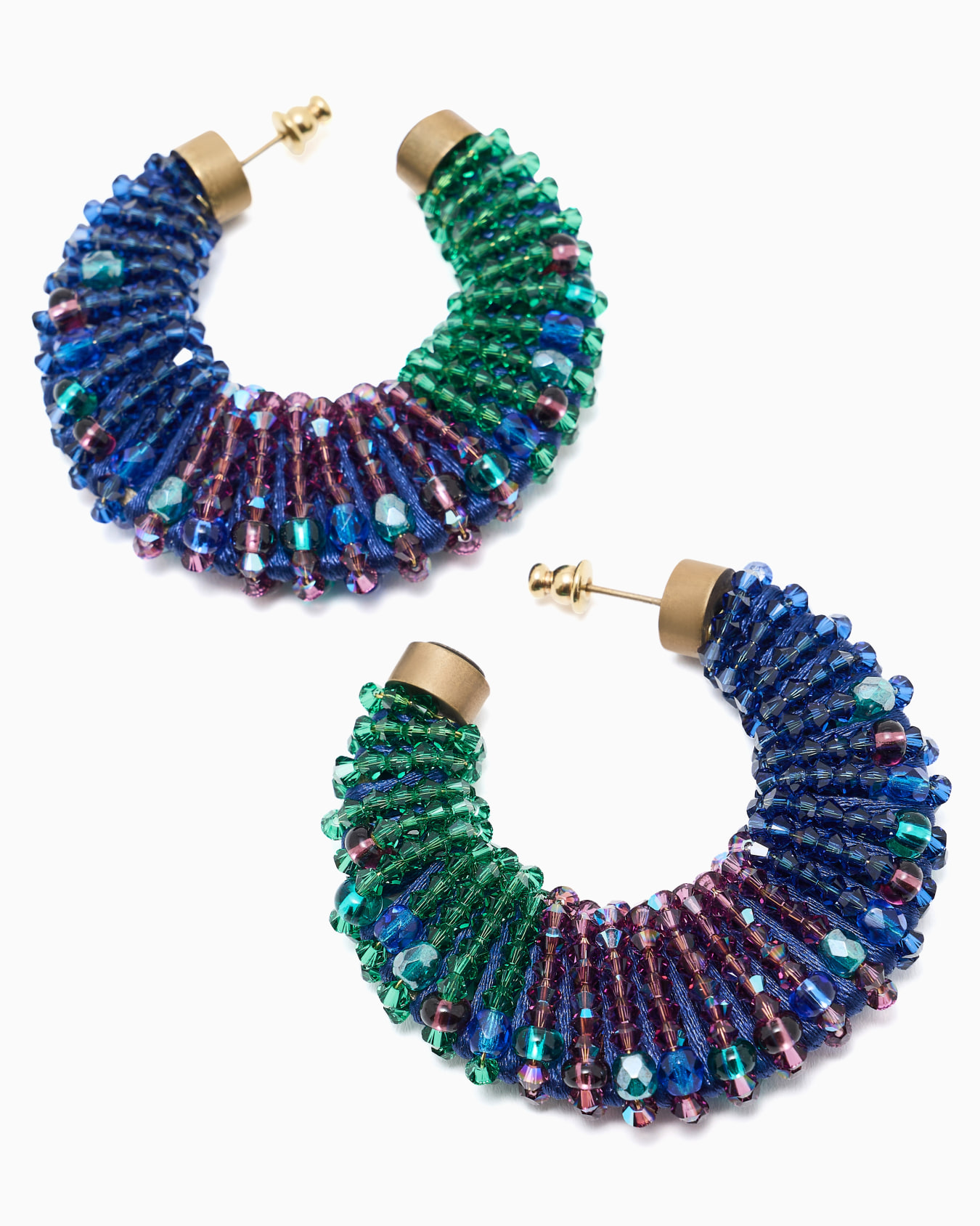 Hoop earrings with Swarovski crystals Slide 1