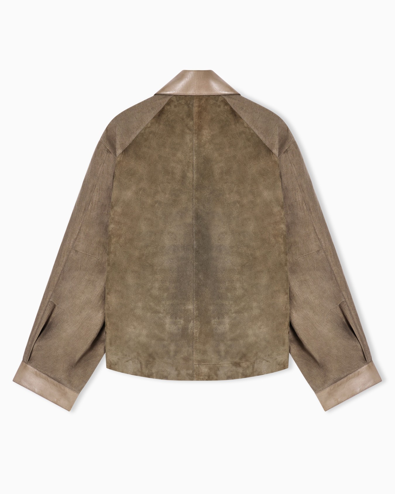 Lambskin suede and linen oversized blouson Slide 2