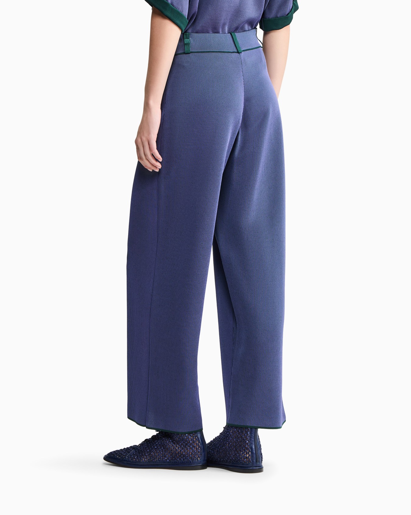 ASV ribbed viscose-blend trousers Slide 3