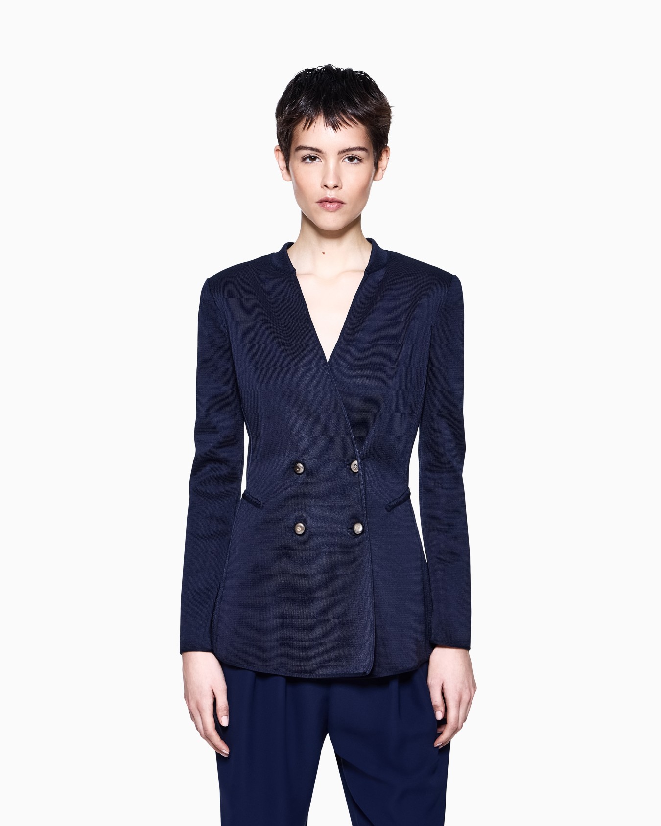 Giacca doppiopetto in maglia di seta Slide 3