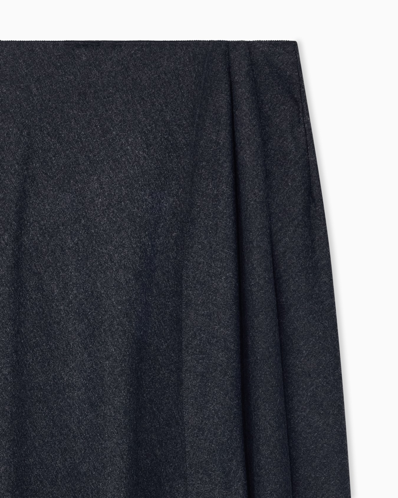 Skirt long flannel wool and cashmere with side drape Slide 3