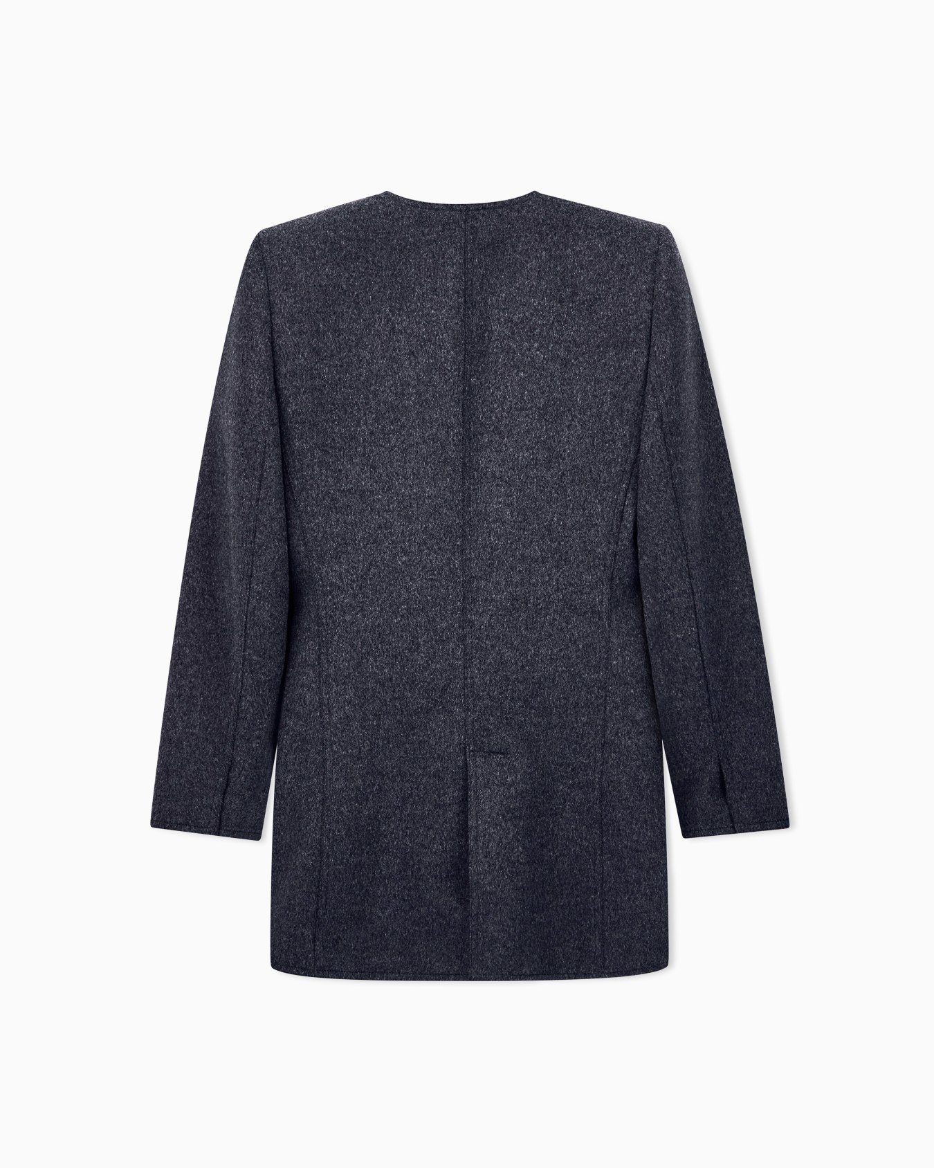 Blazer de franela de lana con escote en V y nudo lateral Diapositiva 1
