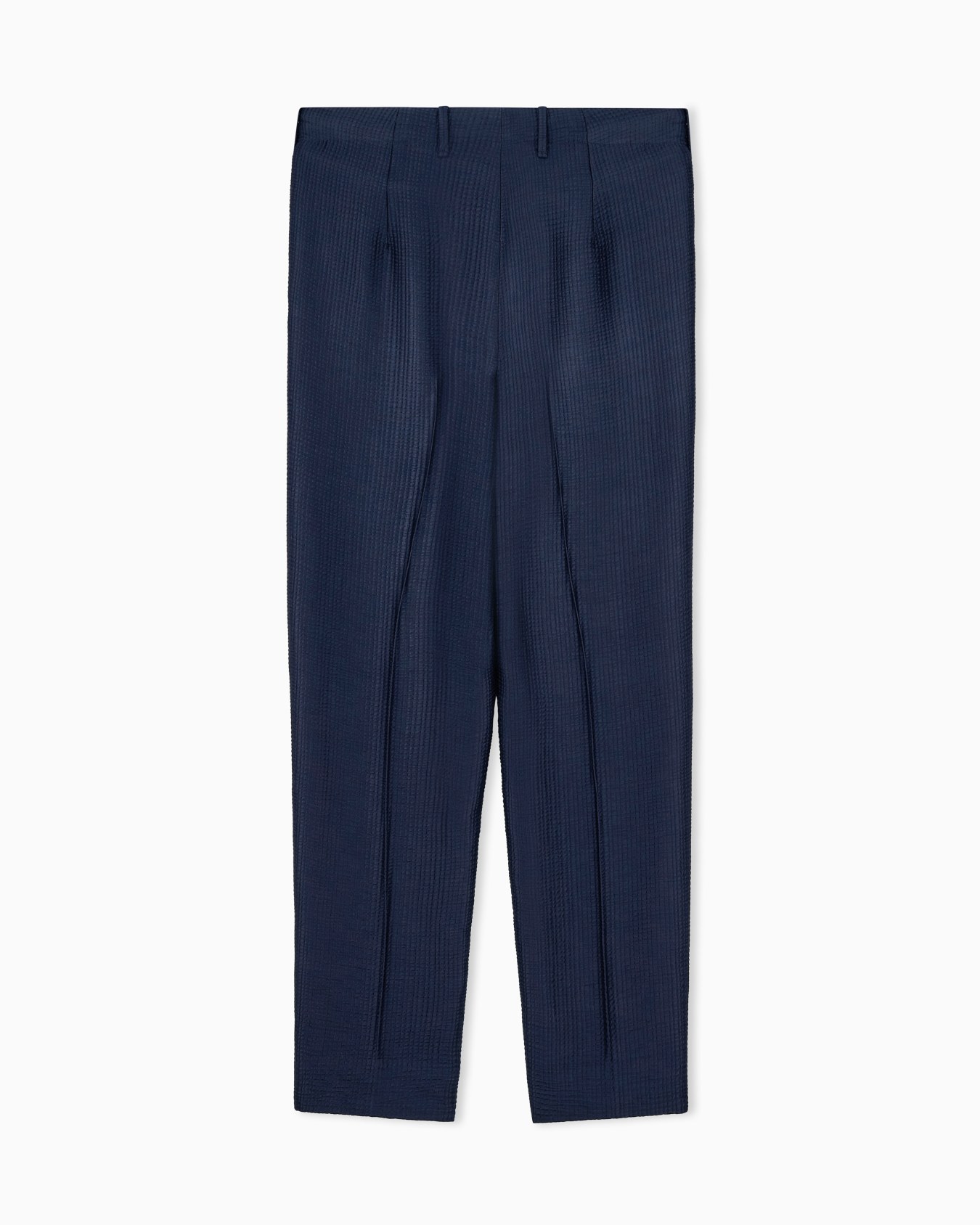 Trousers in textured viscose and wool with drawstring Slide 2
