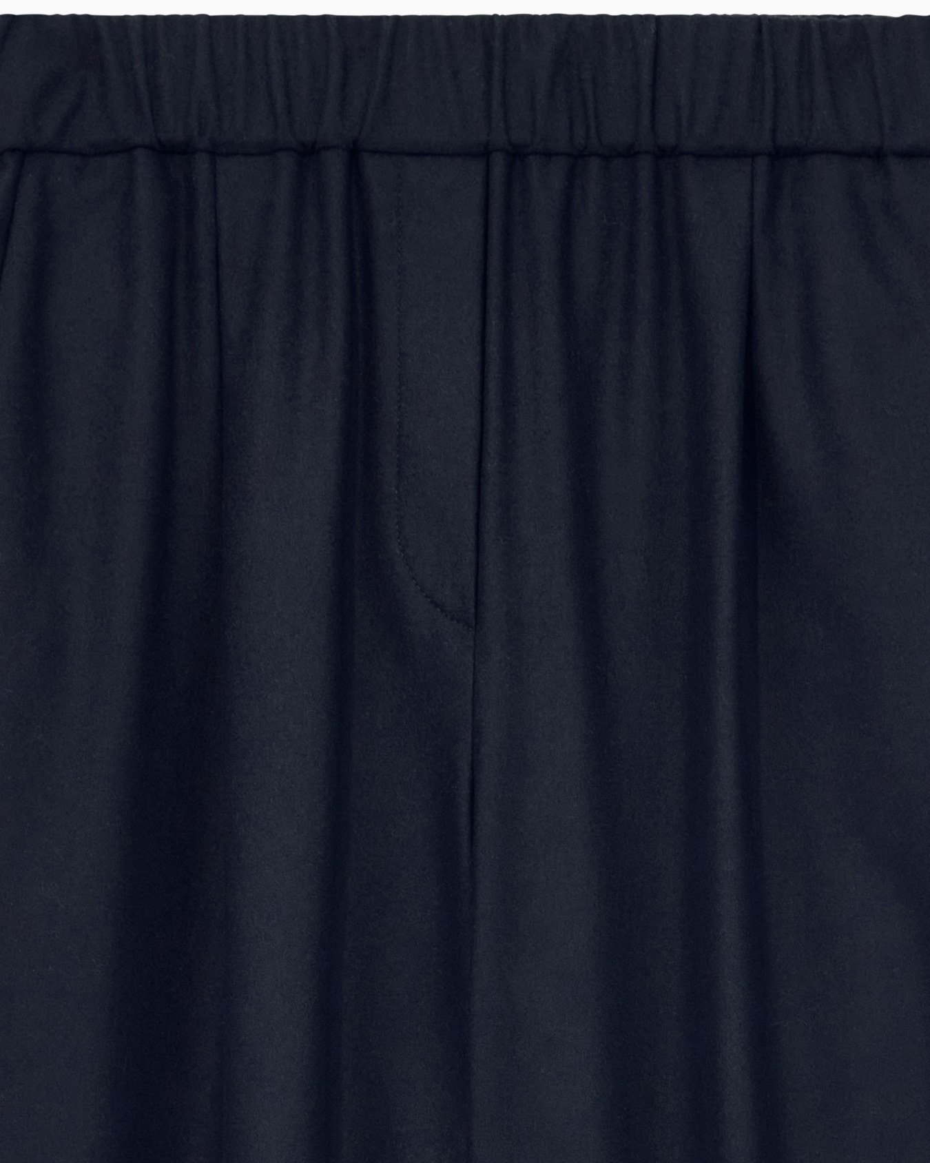 Regular fit pull-on trousers in wool and cashmere flannel Slide 2