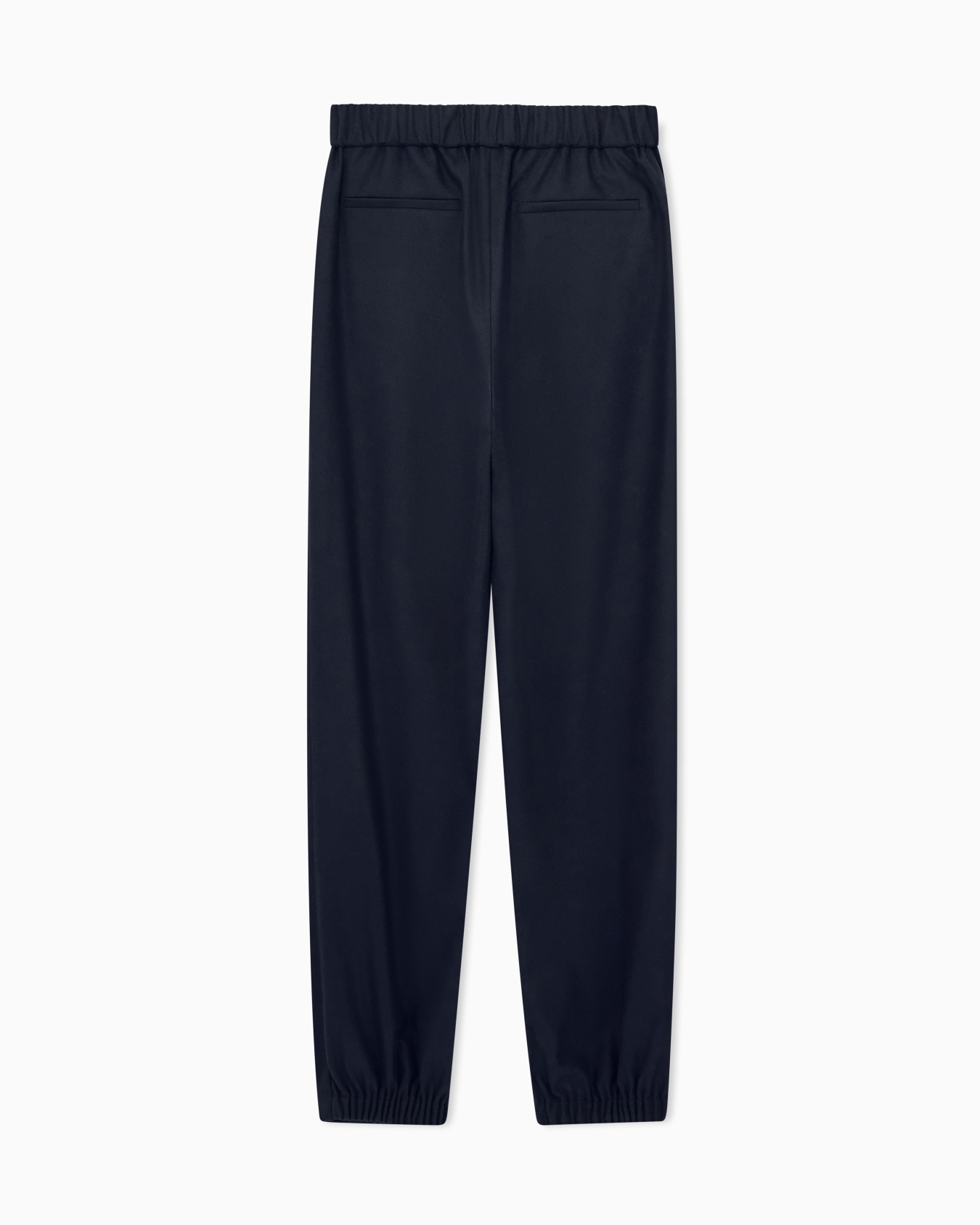 Regular fit pull-on trousers in wool and cashmere flannel Slide 1