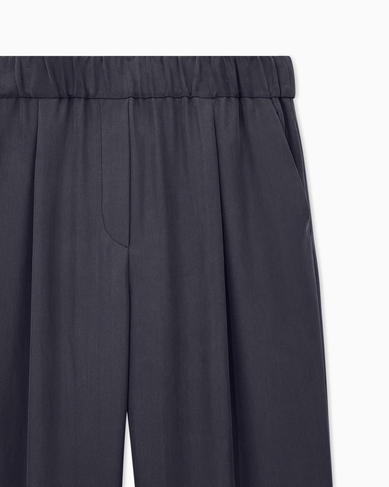 Trousers regular fit washed silk with elasticated hem Slide 3
