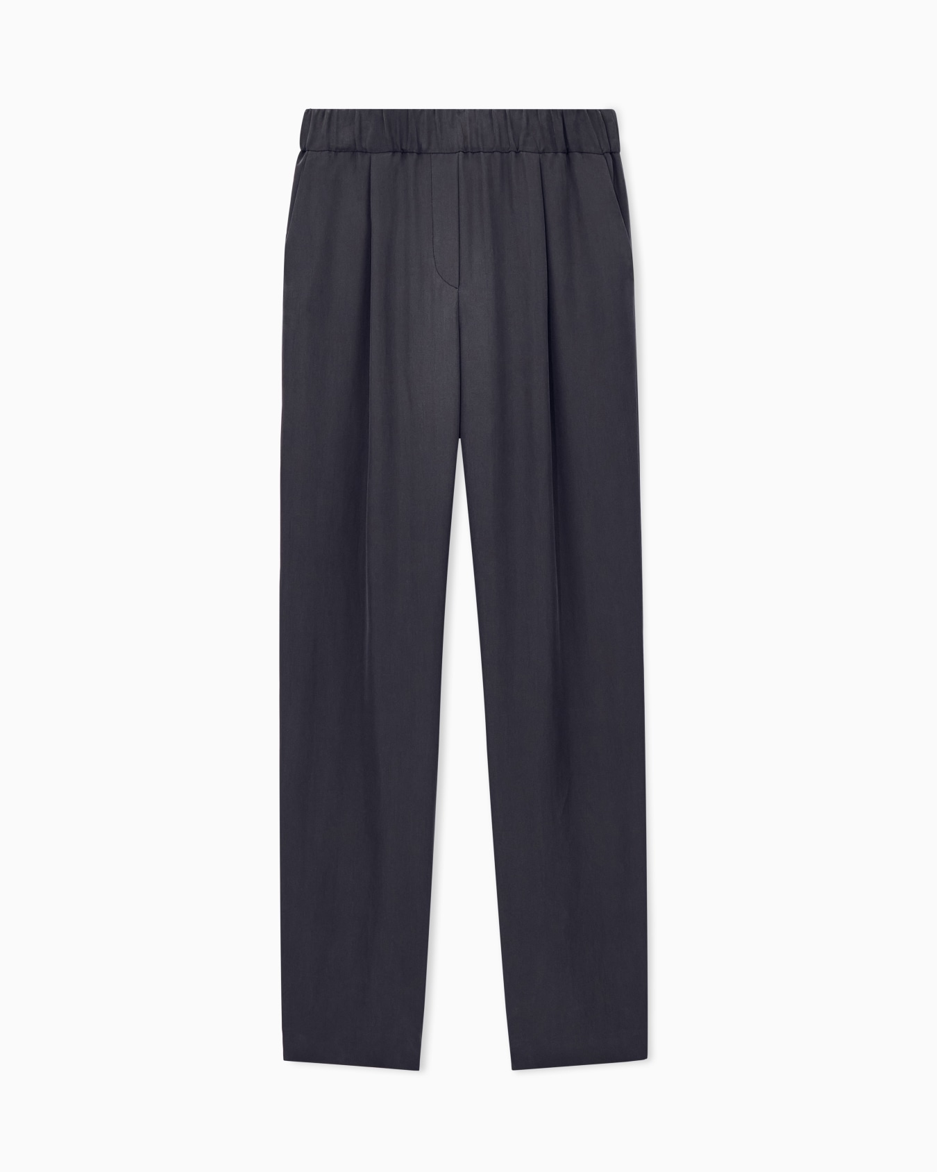 Trousers regular fit washed silk with elasticated hem Slide 0