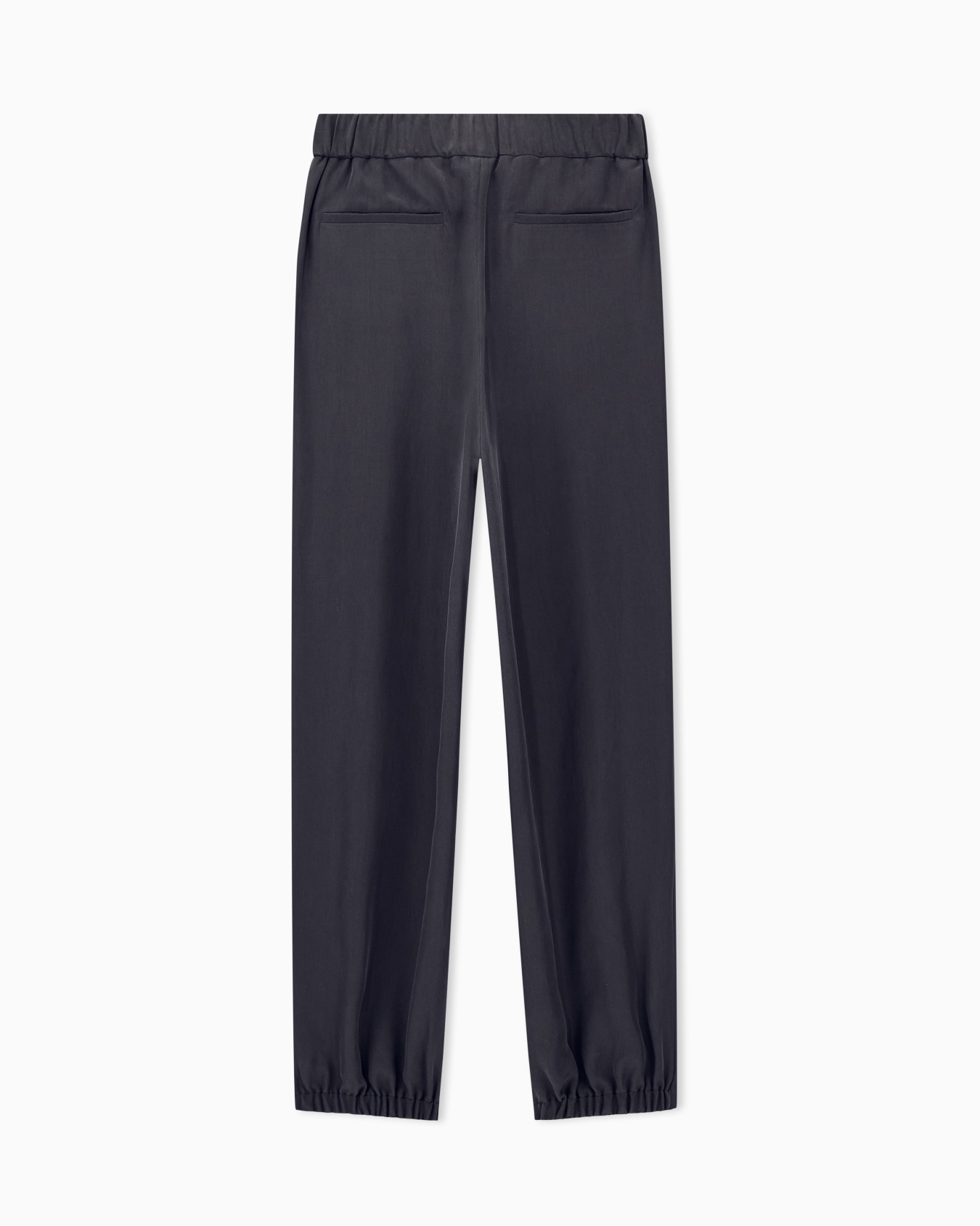 Trousers regular fit washed silk with elasticated hem Slide 2