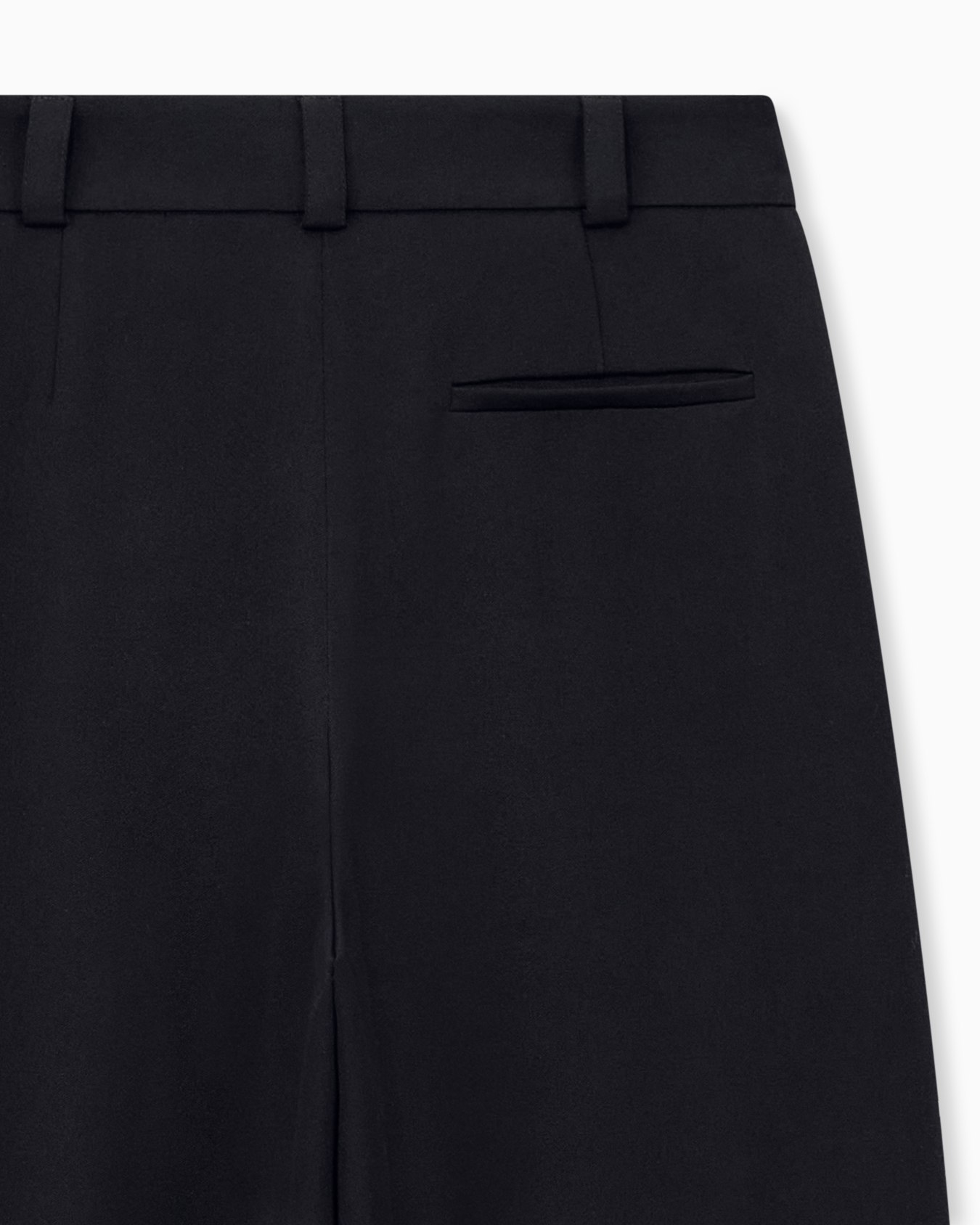 Flat front tuxedo wool trousers with a hidden side pleat Slide 3