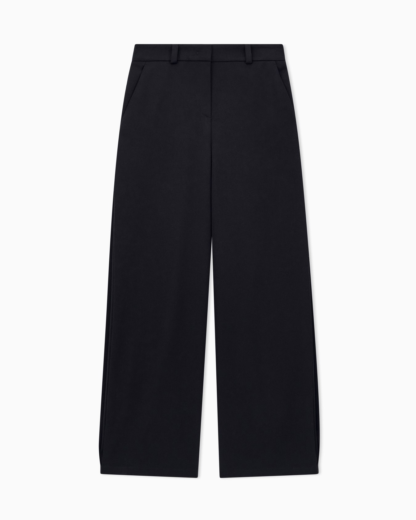 Flat front tuxedo wool trousers with a hidden side pleat Slide 0