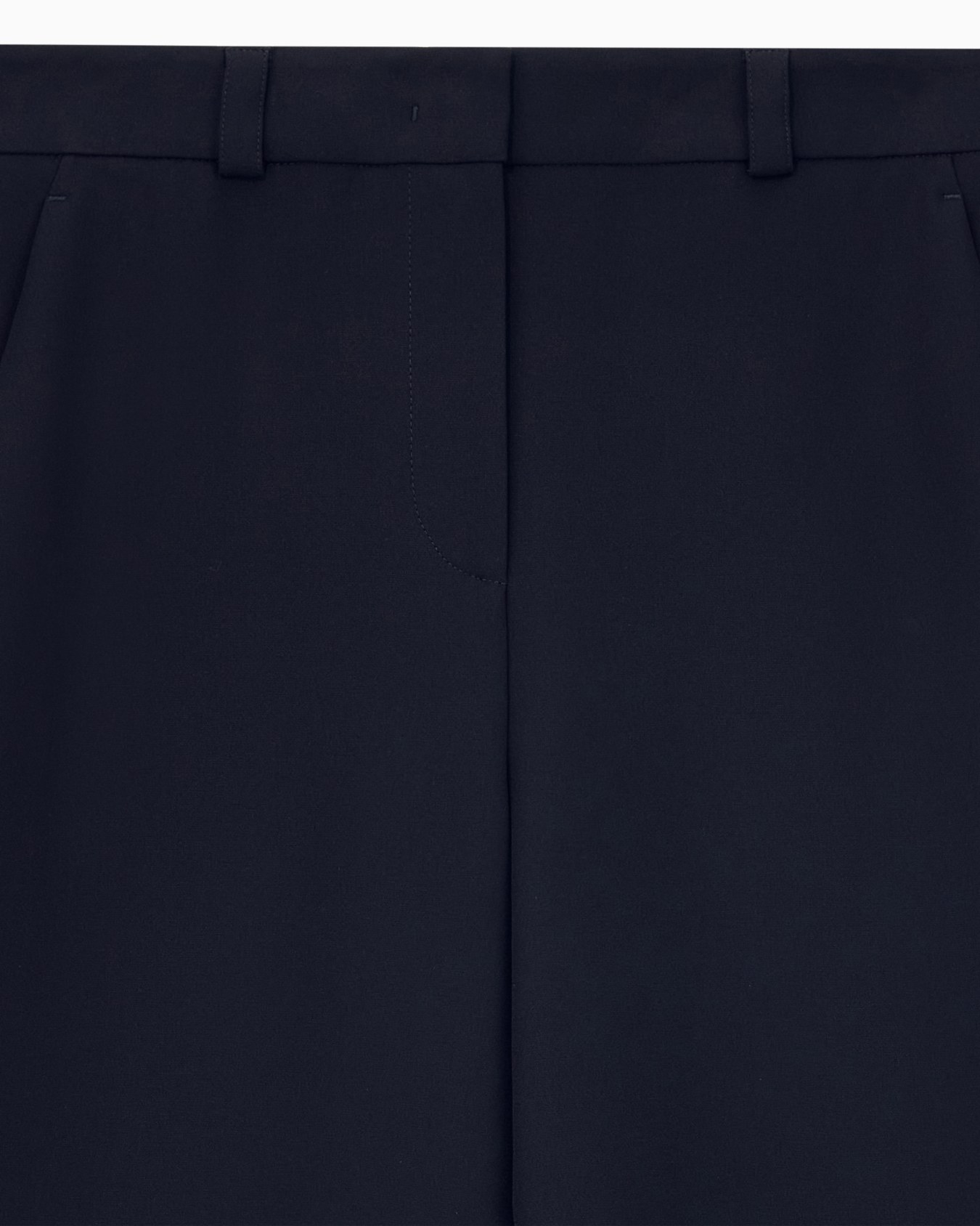 Flat front trousers in silk cady with a hidden side pleat Slide 2