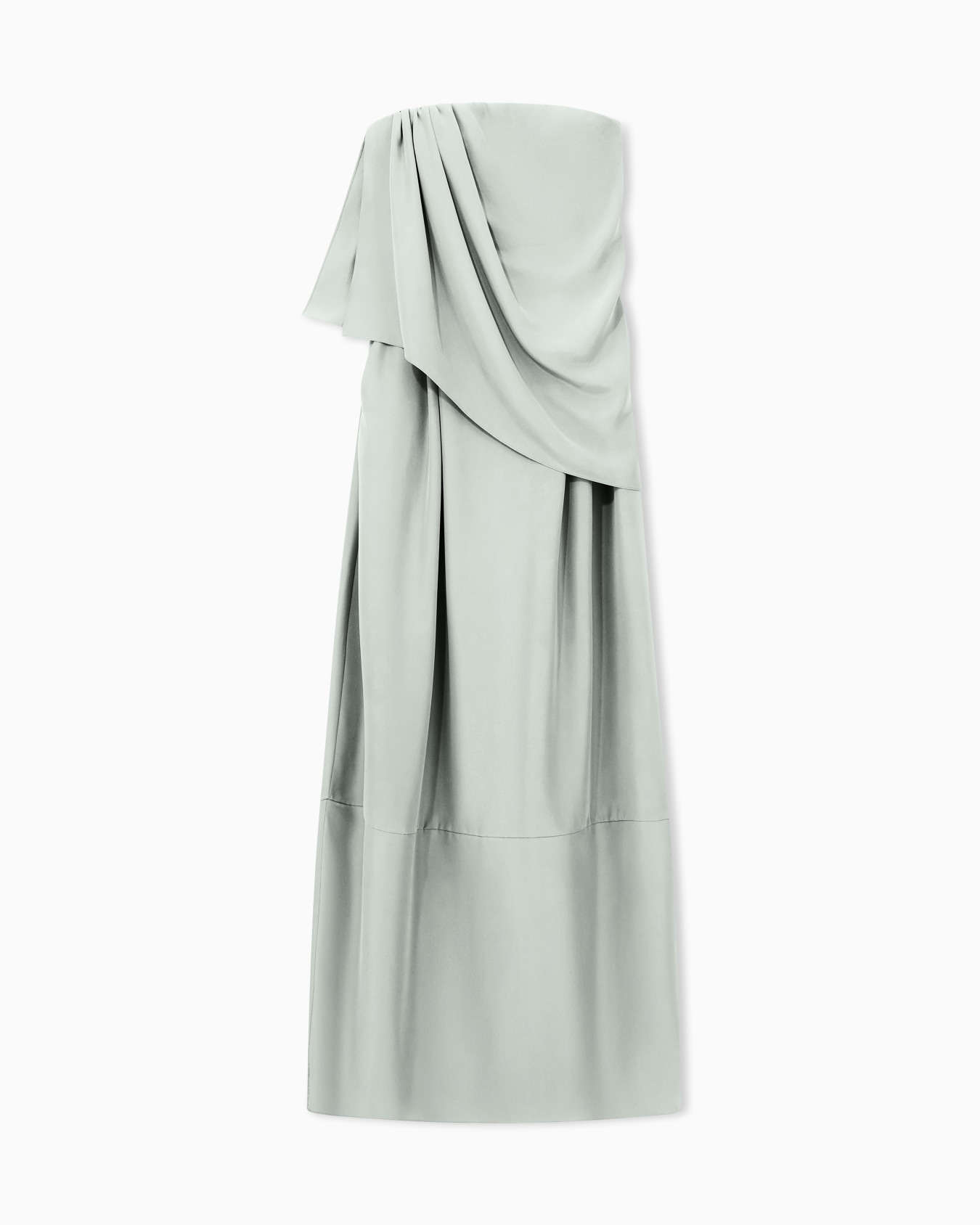 Dress washed silk bustier with asymmetrical gathered panel Slide 0