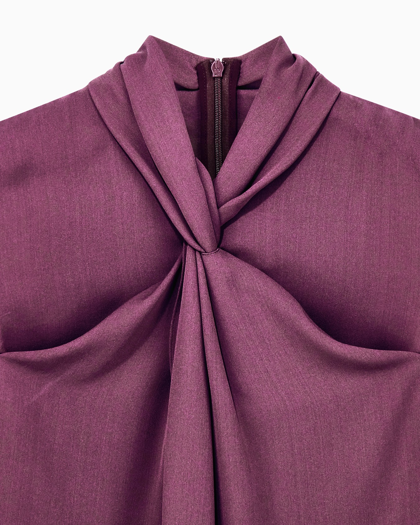 Ärmellose Bluse aus Seidengeorgette mit Knotendetail Folie 3