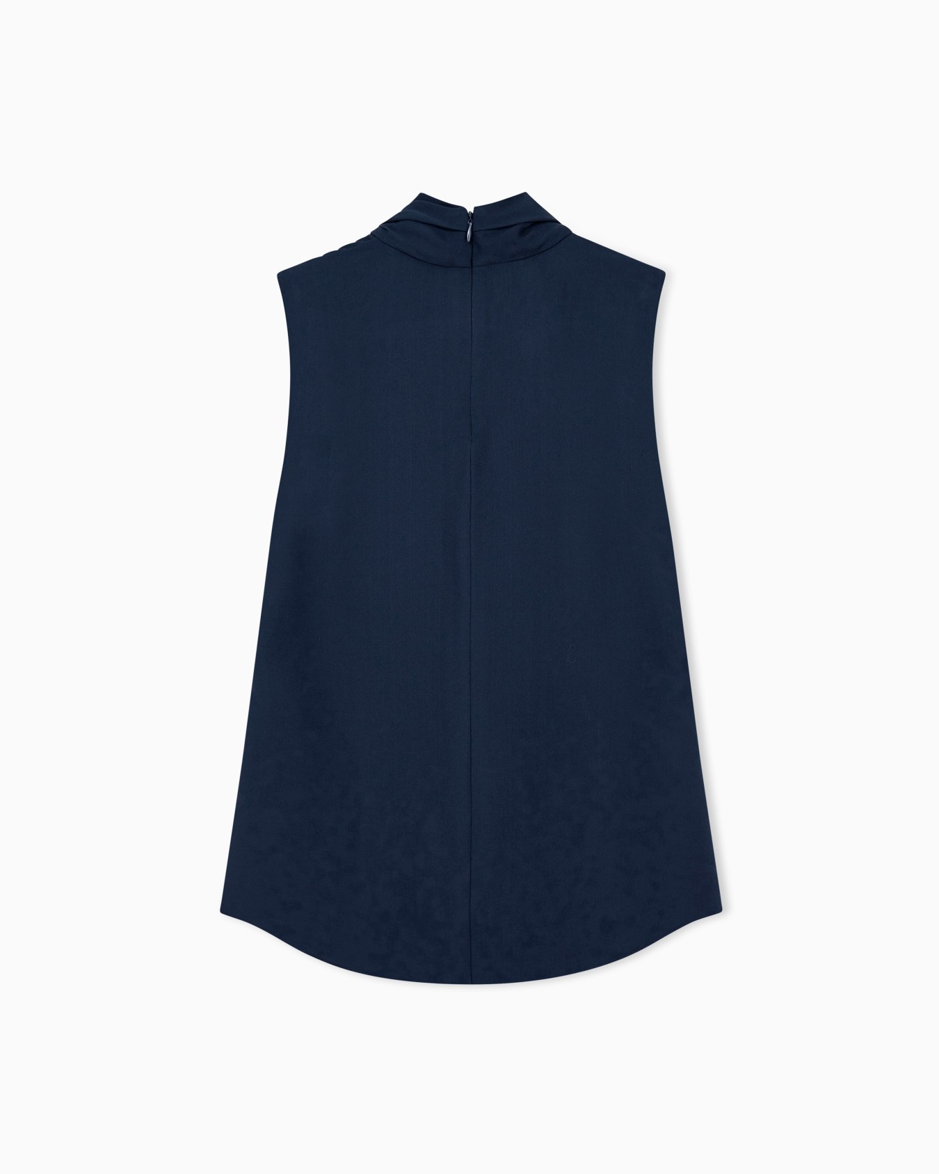 Ärmellose Bluse aus Seidengeorgette mit Knotendetail Folie 1