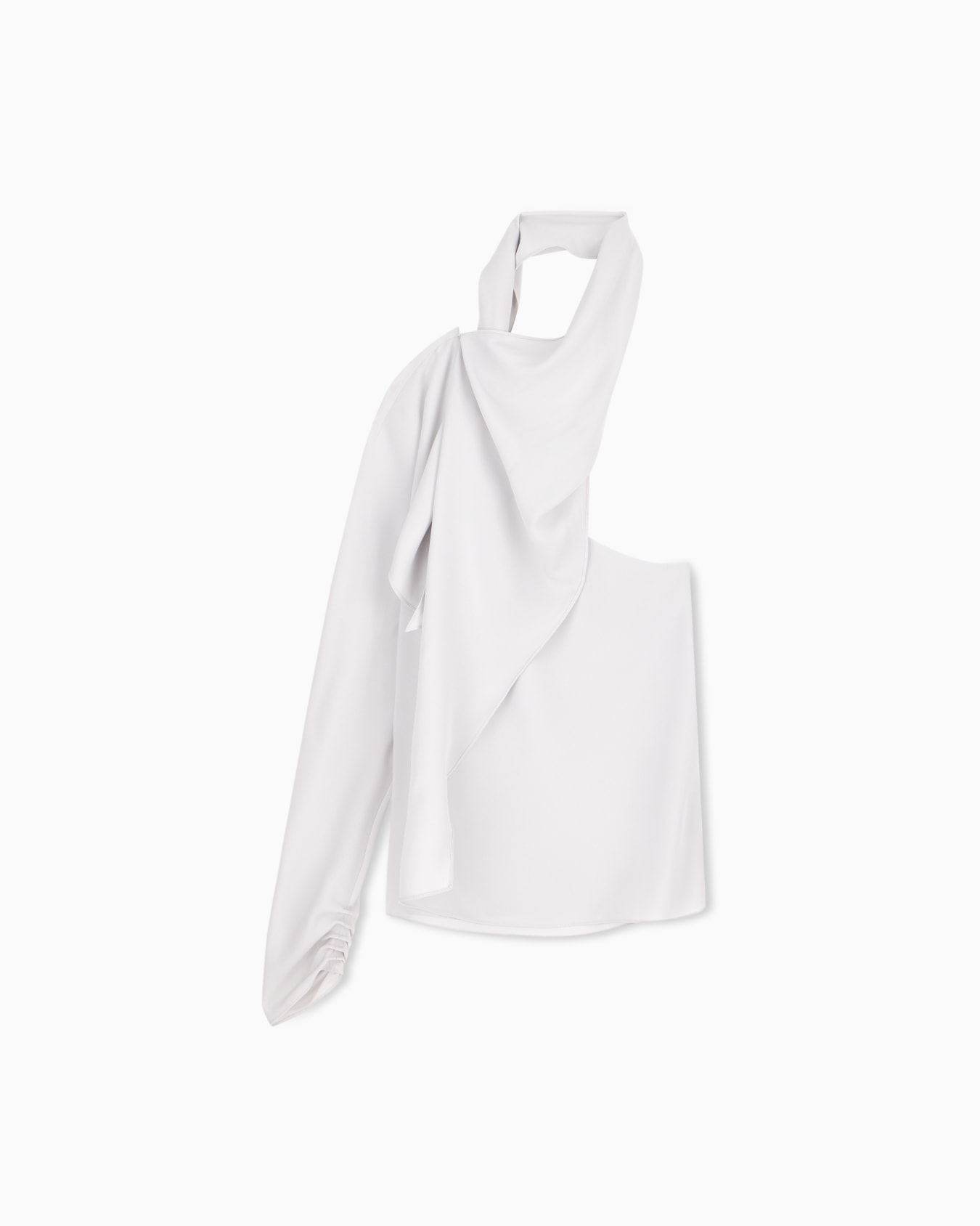 Einschulterbluse aus Seidengeorgette mit Schärpe Folie 0