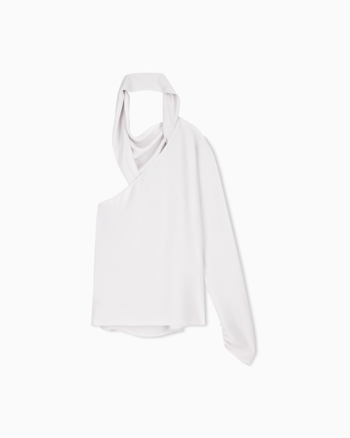 Einschulterbluse aus Seidengeorgette mit Schärpe Folie 2