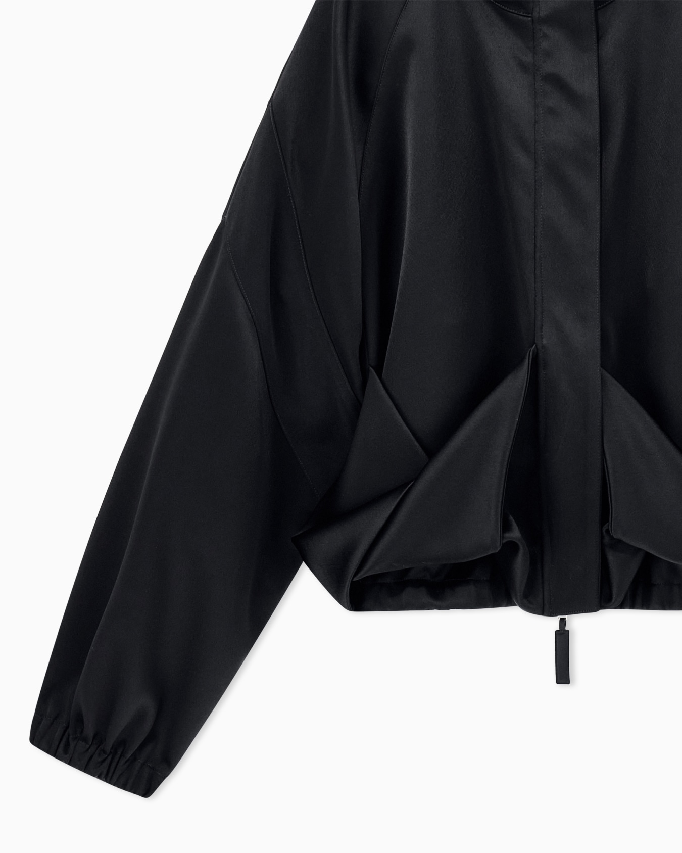 Caban coat in techno duchesse with raglan sleeves Slide 3