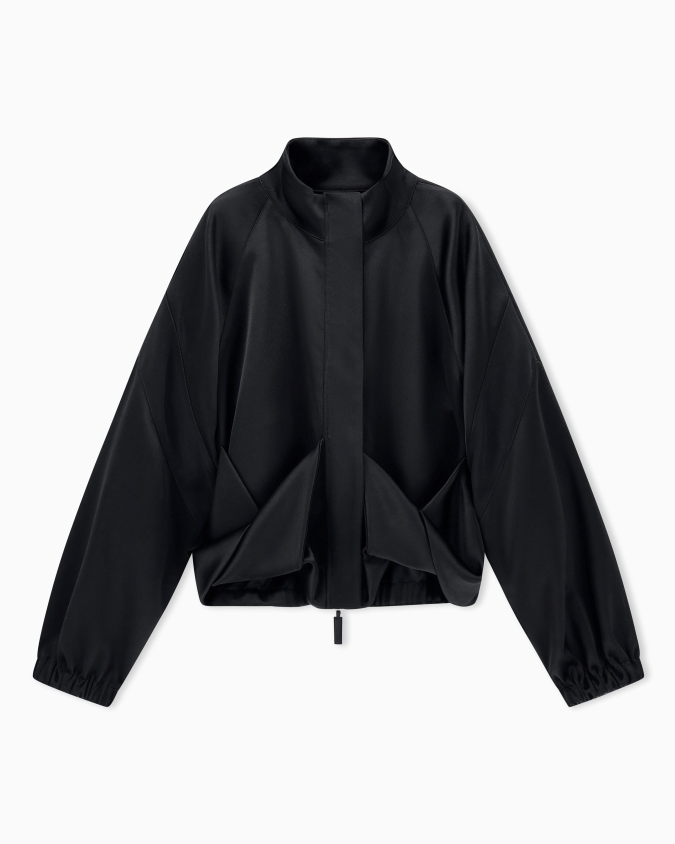 Caban coat in techno duchesse with raglan sleeves Slide 0