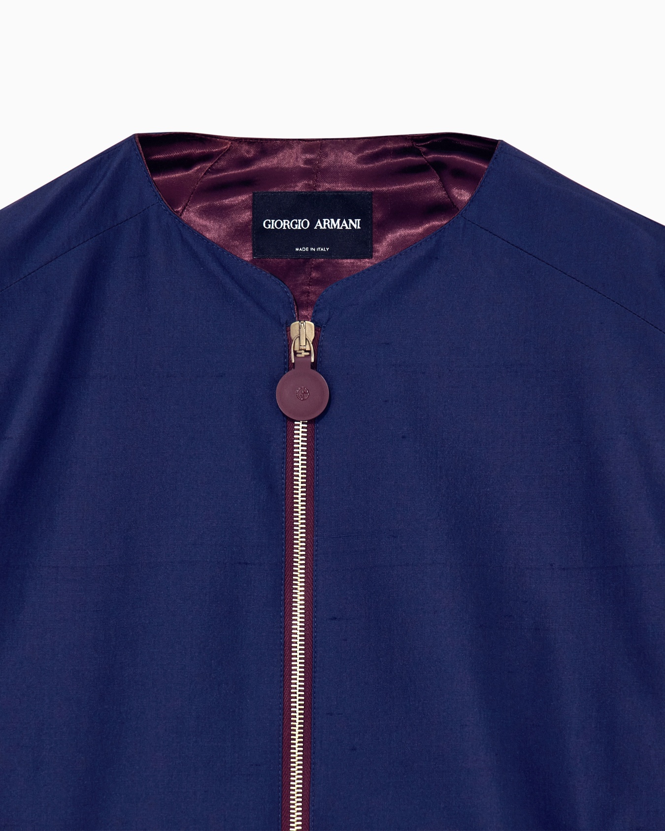 Jacke aus Seidenshantung mit Reißverschluss und Tunnelzug Folie 3