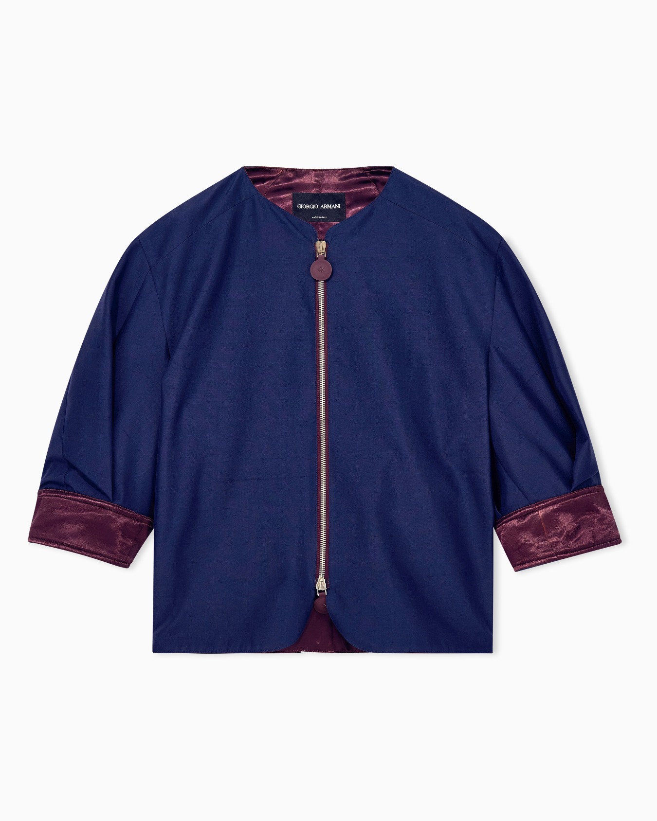 Jacke aus Seidenshantung mit Reißverschluss und Tunnelzug Folie 0