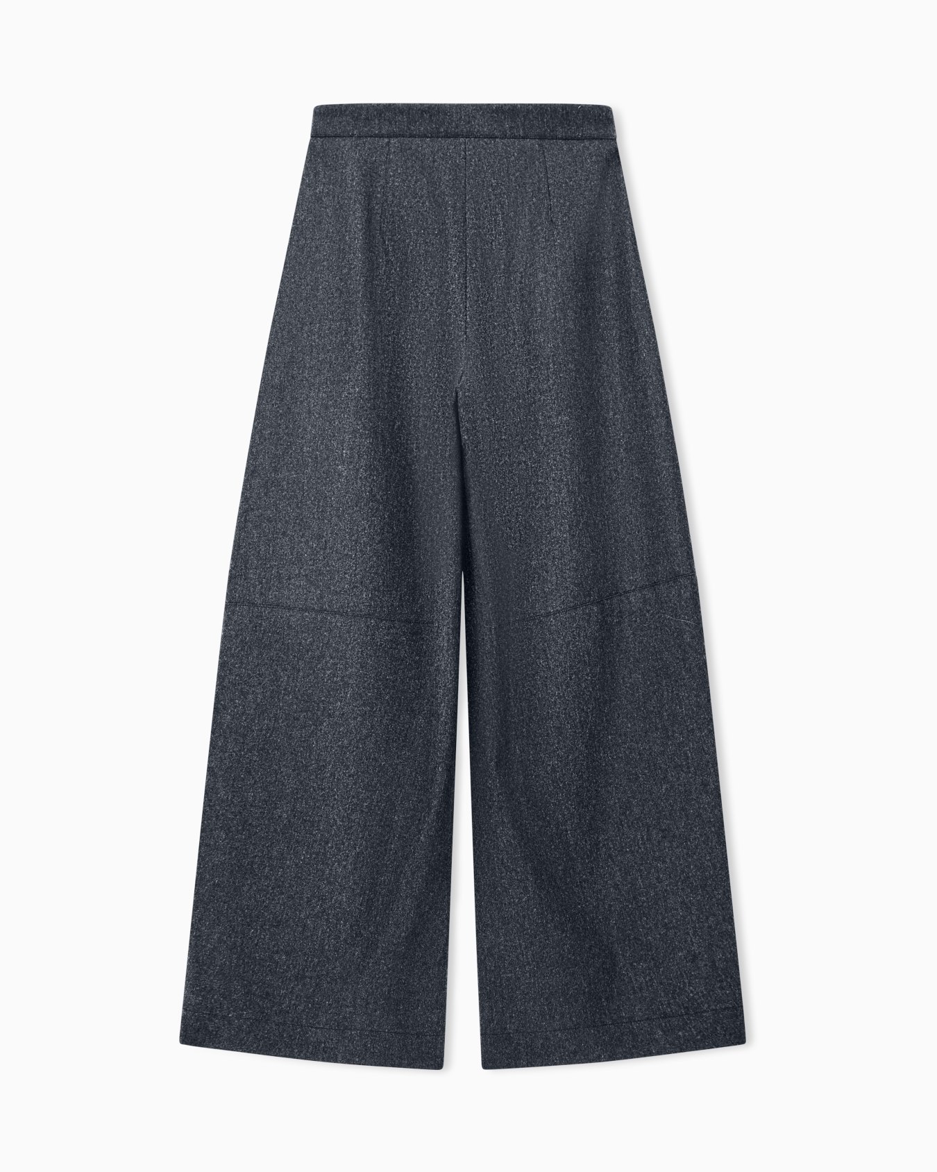 Wide-leg trousers in bonded wool and cashmere flannel Slide 2