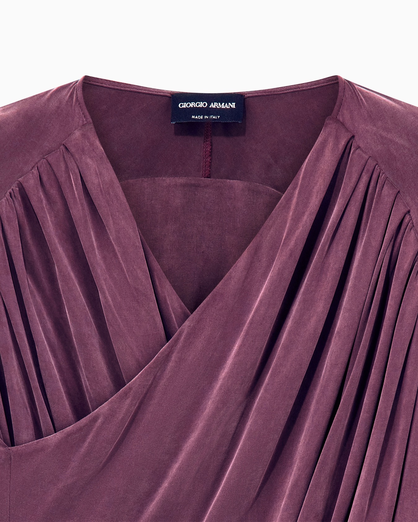 Langarmshirt aus Cupro-Jersey mit drapierter Vorderseite Folie 4