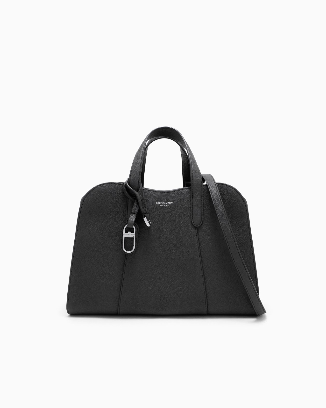 Handbag in grained leather Slide 0
