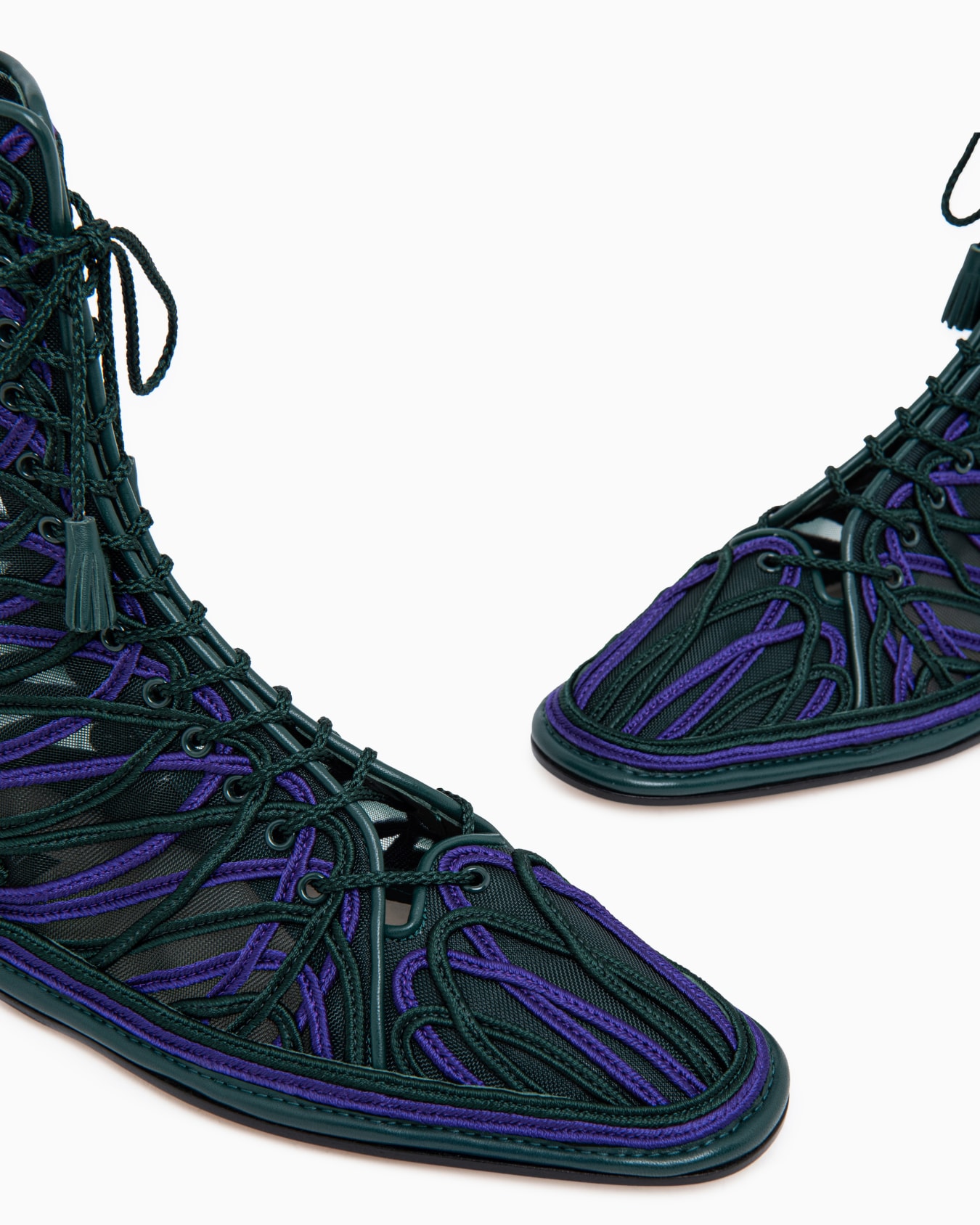 Ankle boots with embroidery and leather details Slide 3