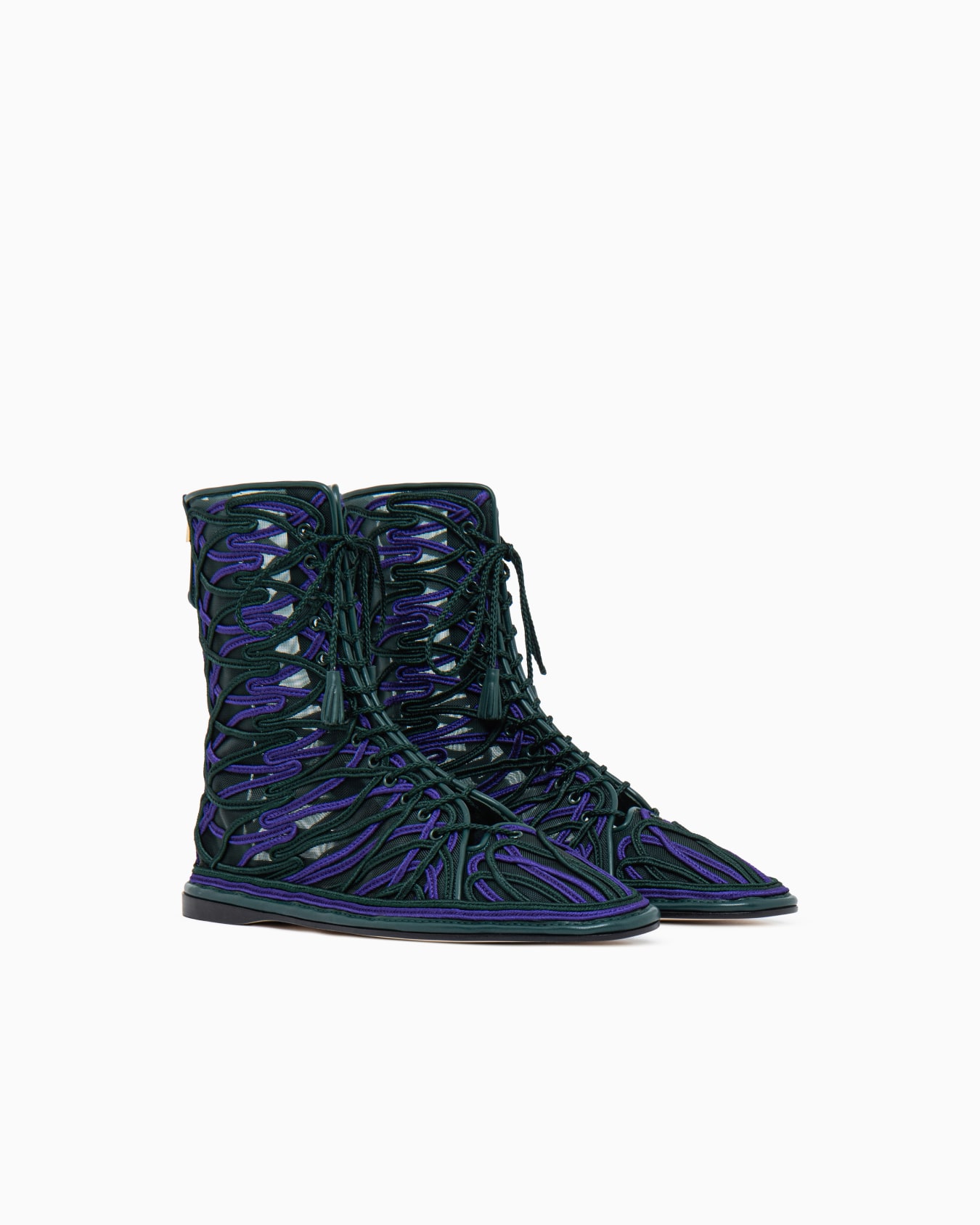 Ankle boots with embroidery and leather details Slide 1