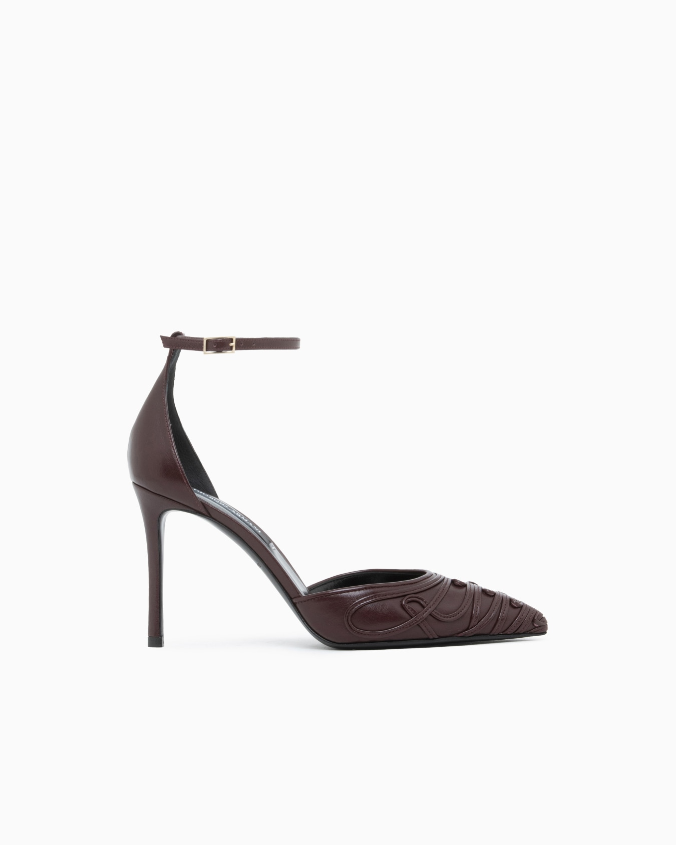 Riemchenpumps aus Leder mit spitzer Kappe und Ziernähten Folie 0