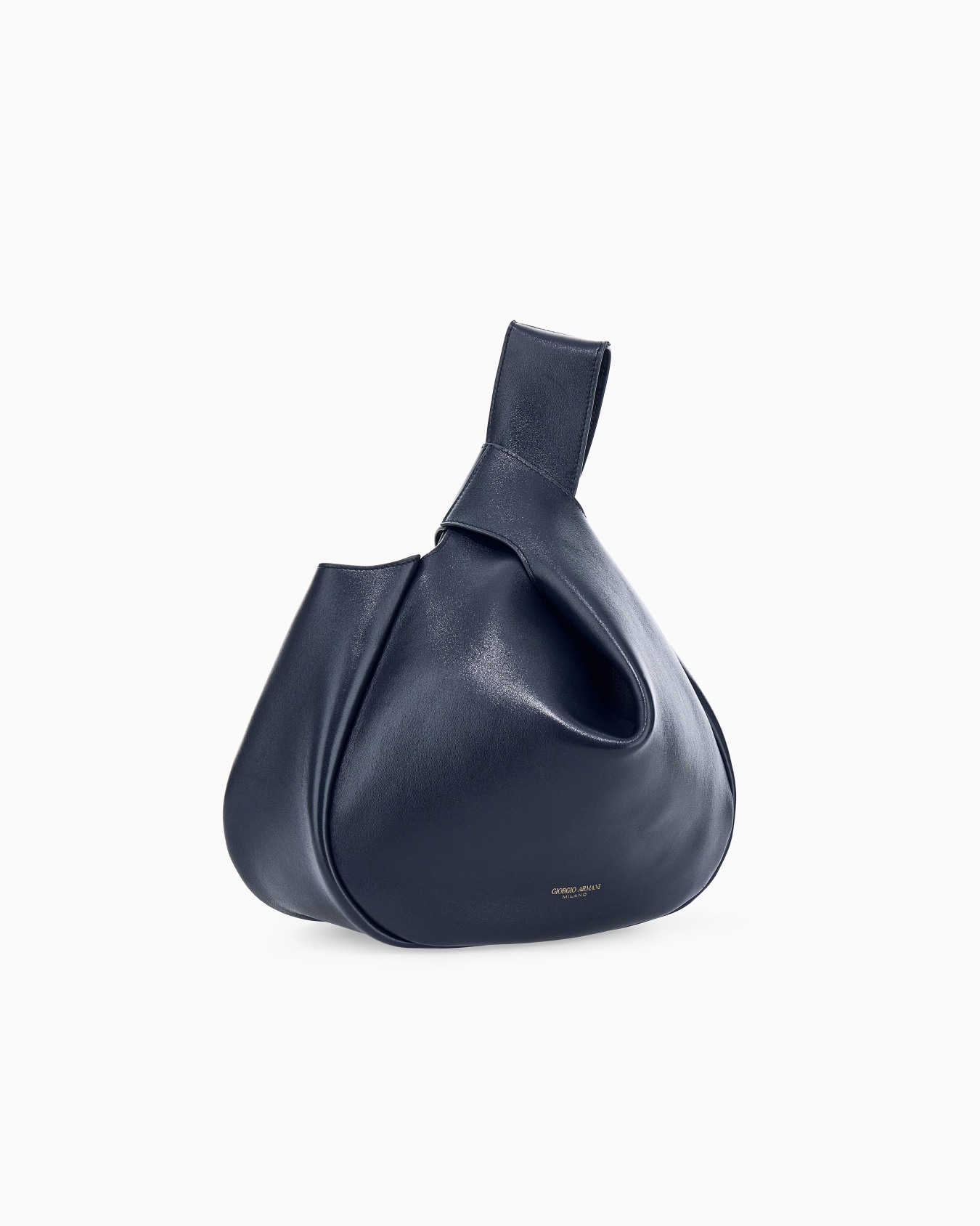 Bolso de mano de napa con diseño escultural y asa integrada Diapositiva 1