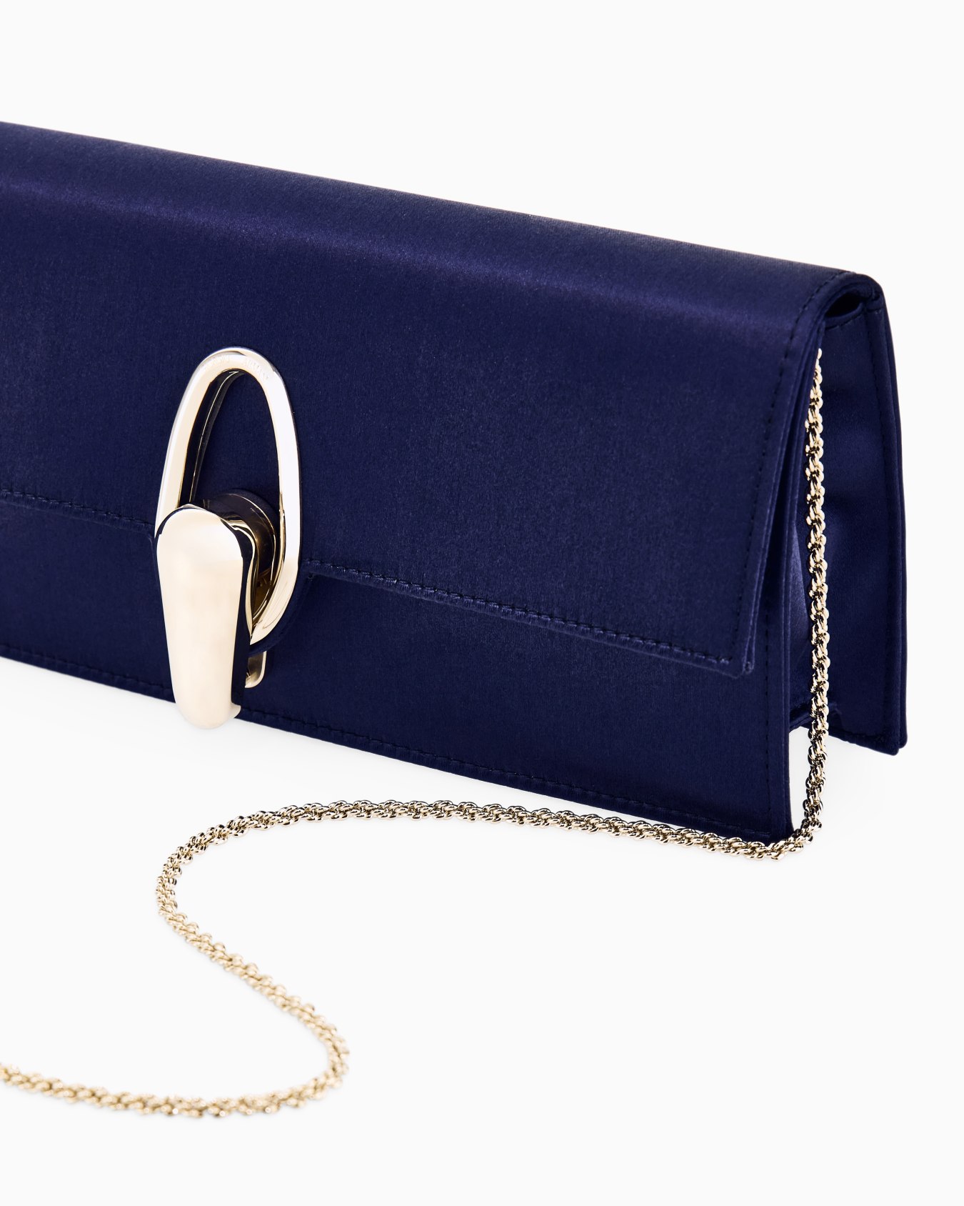 Clutch handbag in viscose and silk satin Slide 4