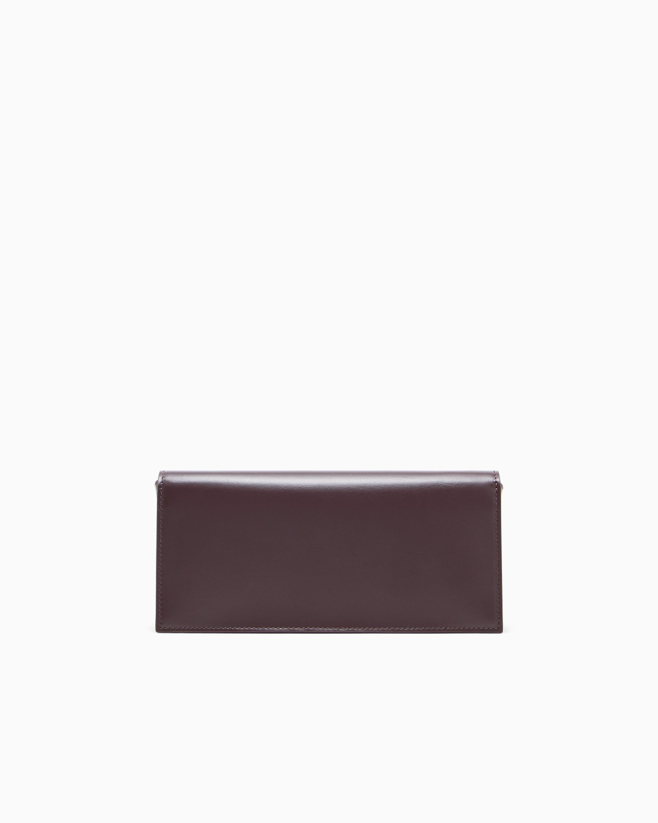 Accordion clutch in polished leather with a shoulder strap Slide 2