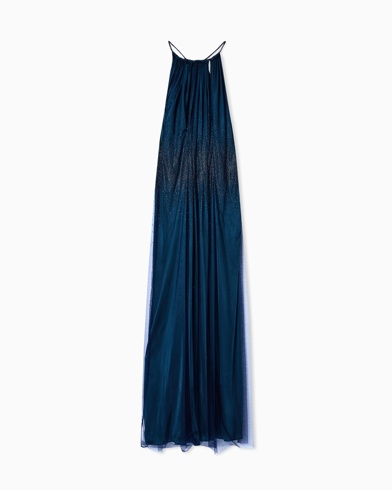 Viscose jersey long dress with rhinestones Slide 0